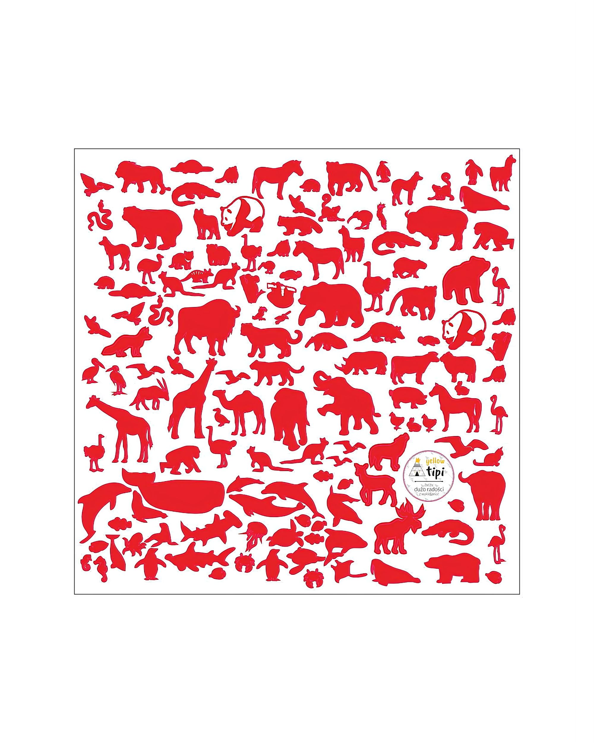 Stickers World Animals Red