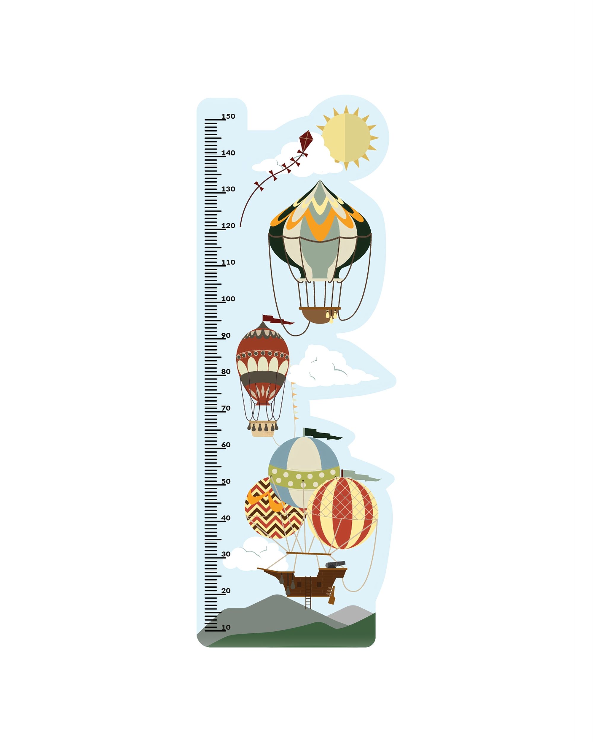 Sticker toise Travel Balloons 150x60