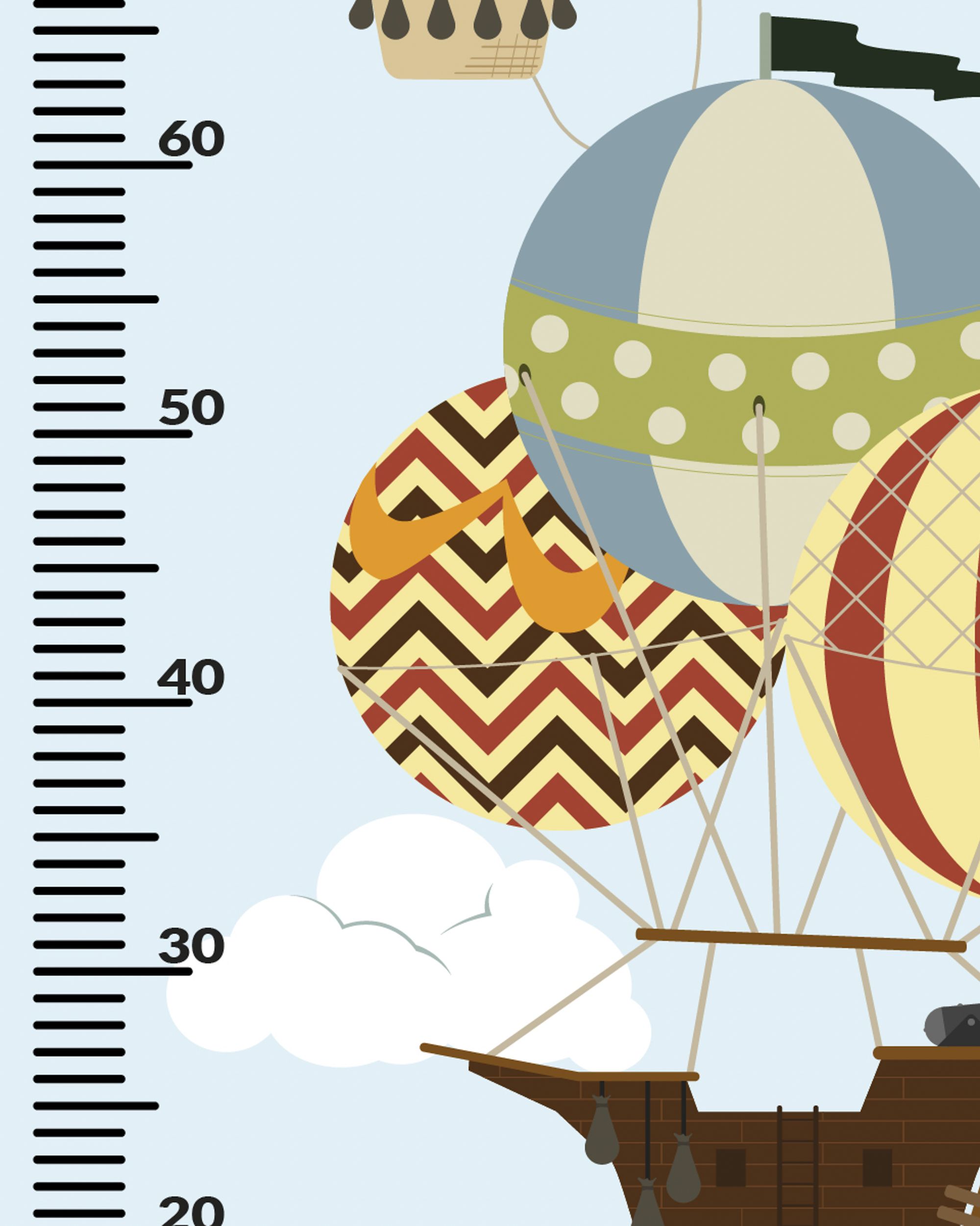 Sticker toise Travel Balloons 150x60 (hover)