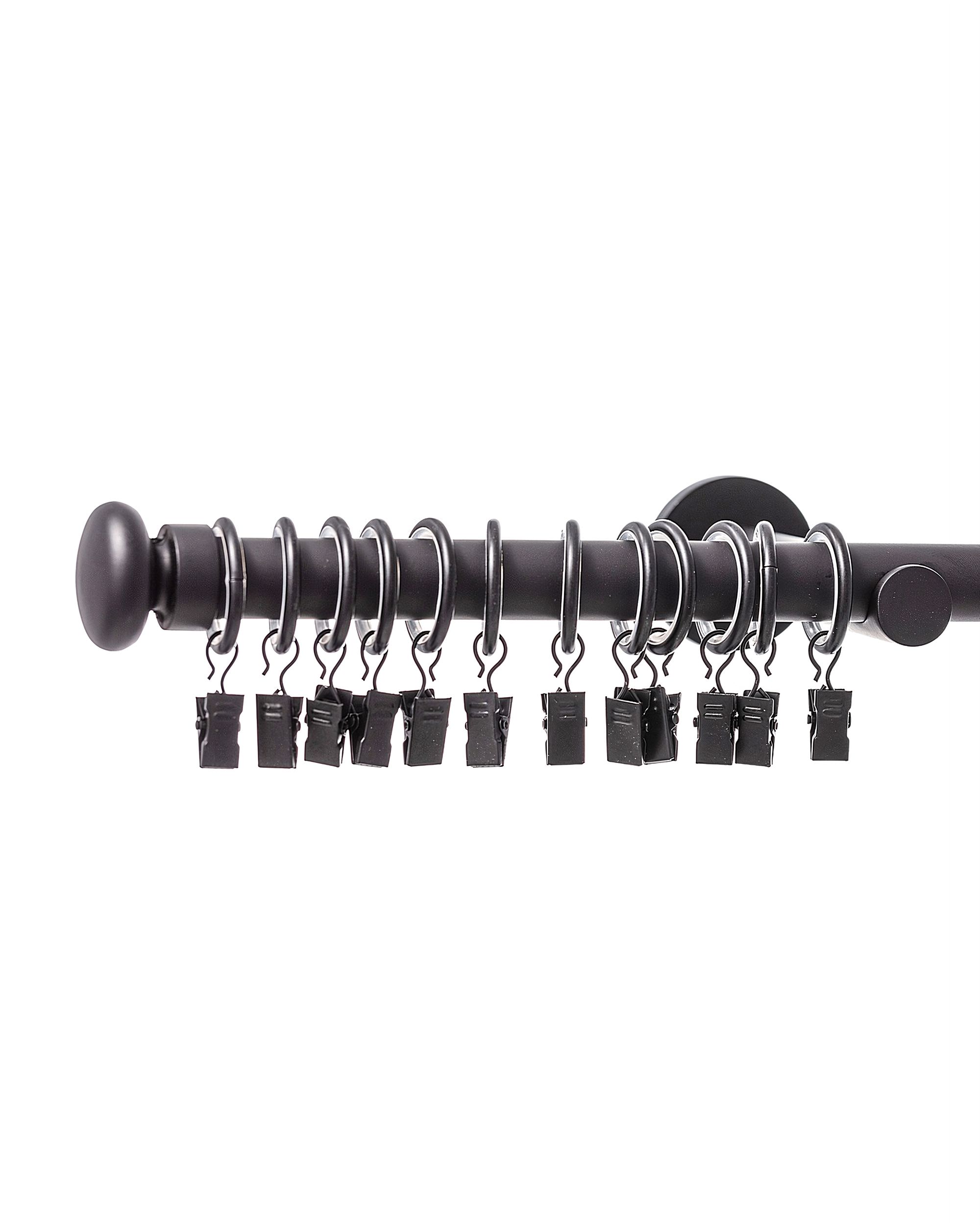 Set tringle à rideaux Modern noir mat 240cm (hover)