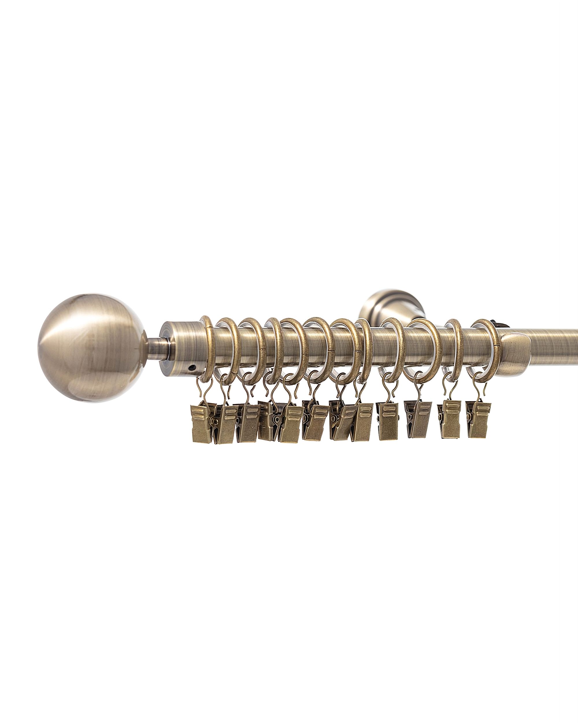 Set tringle à rideaux Elegant  laiton antique 200cm (hover)