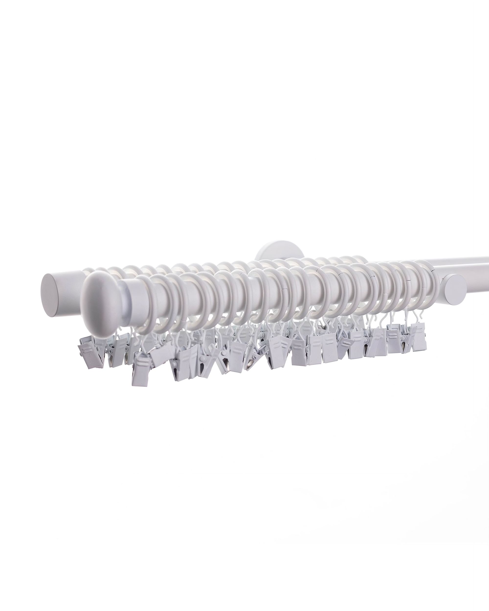 Set tringle à rideaux double Modern blanc mat 240cm (hover)