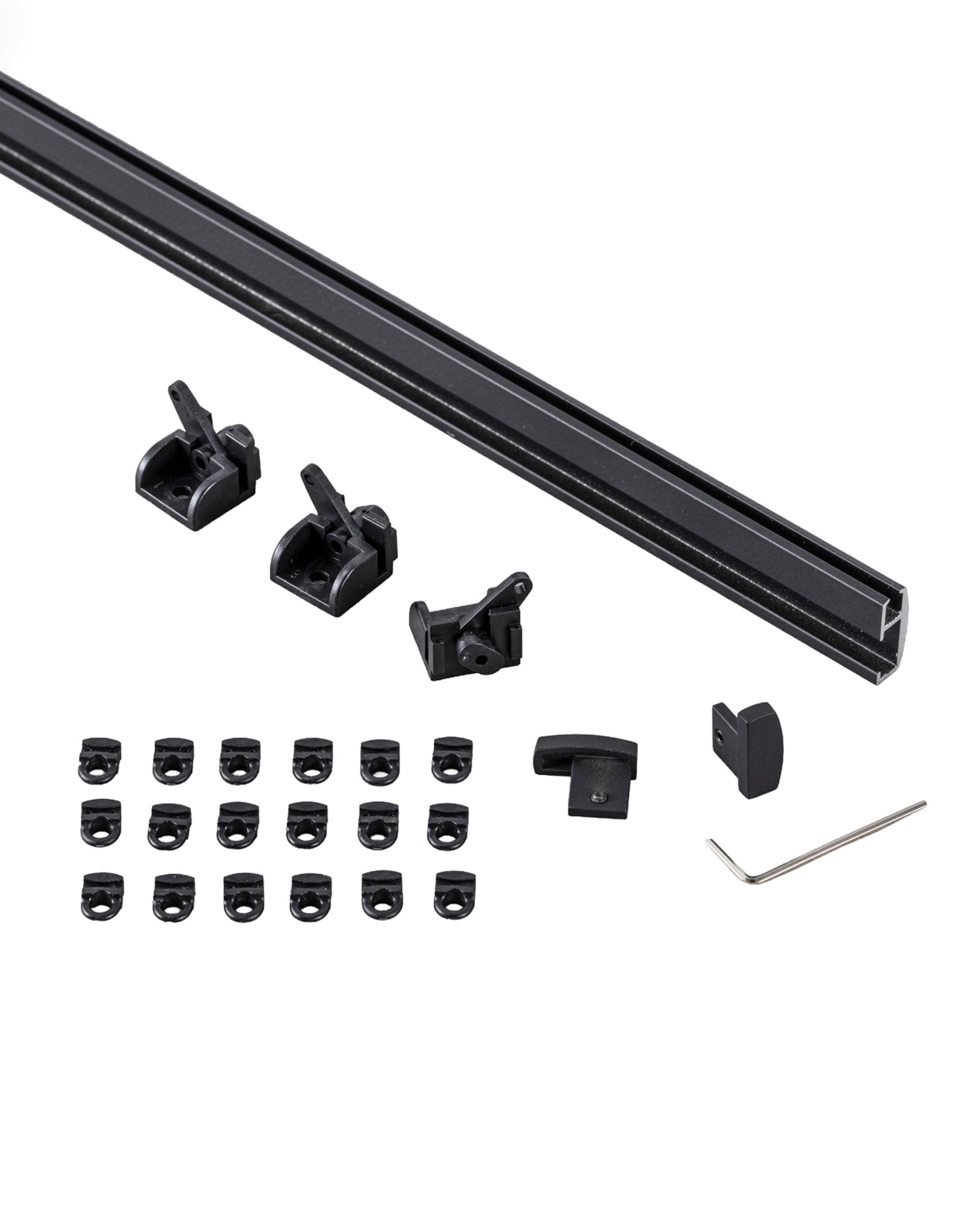 Rail de plafond Premium en aluminium simple 150cm noir - set (hover)