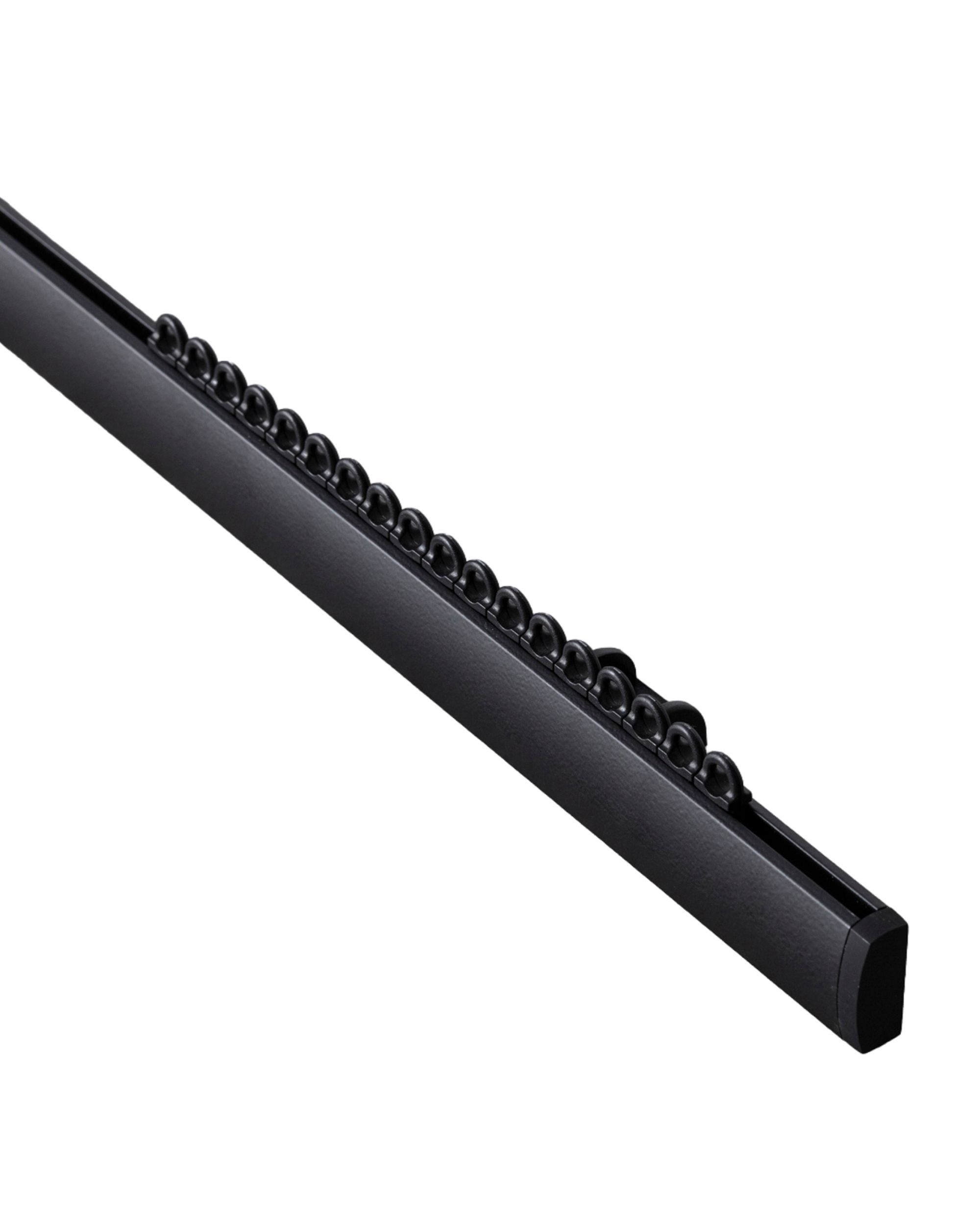 Rail de plafond Premium en aluminium simple 180cm noir - set