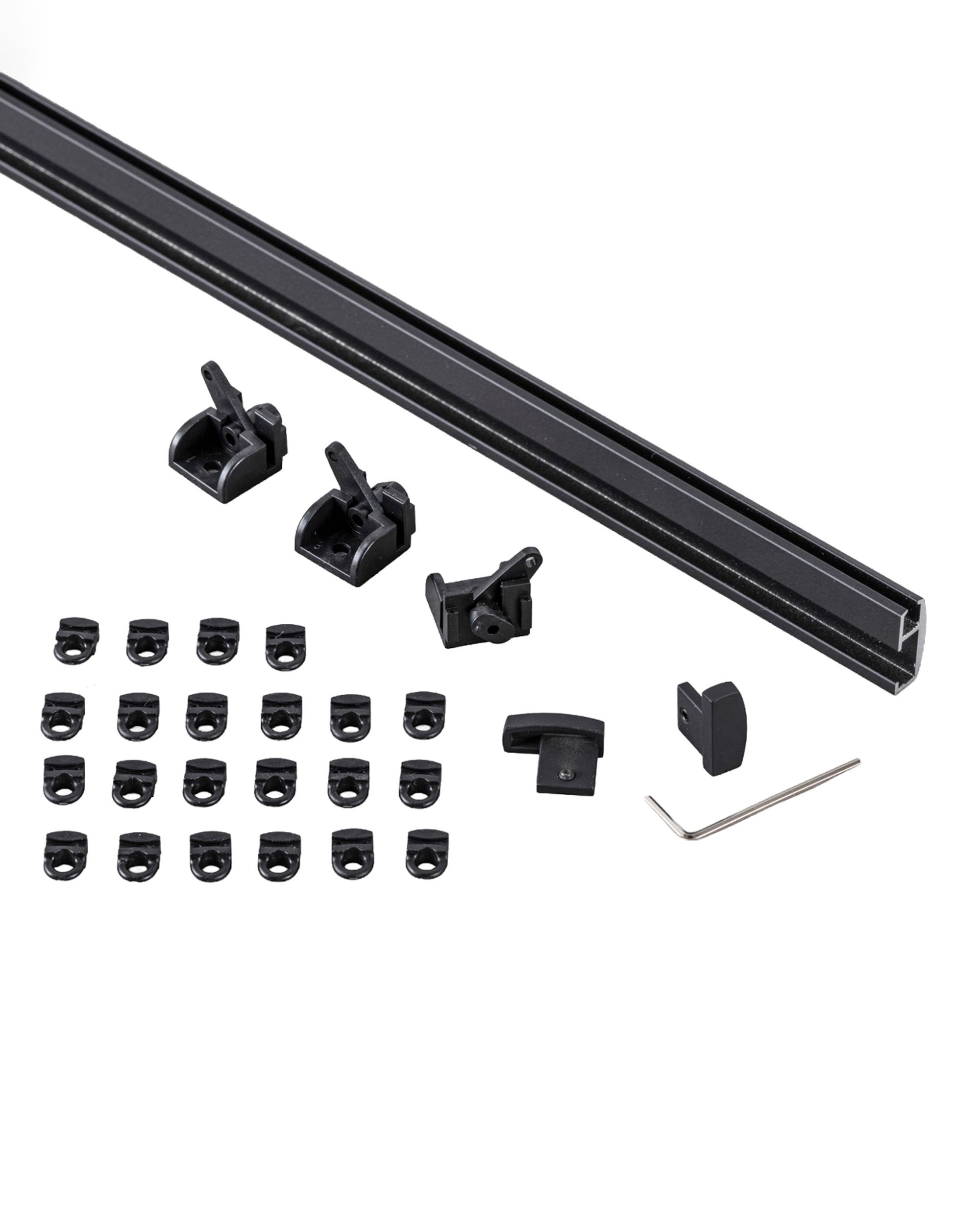 Rail de plafond Premium en aluminium simple 180cm noir - set (hover)