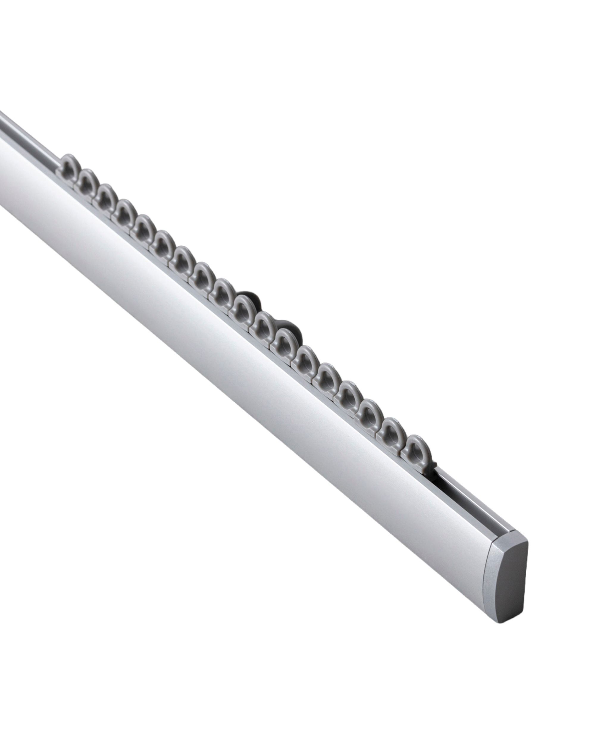 Rail de plafond Premium en aluminium simple 210cm argenté - set