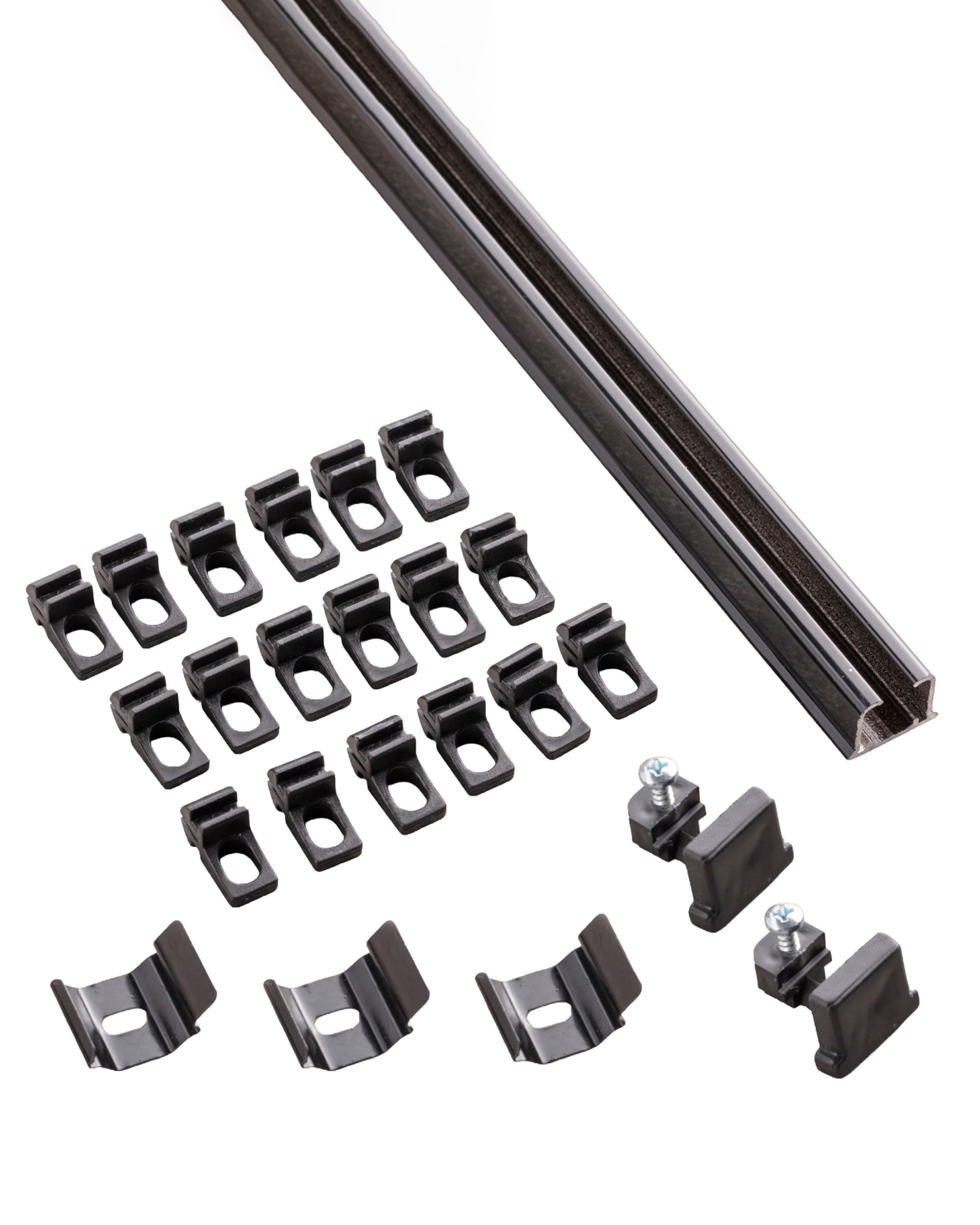 Rail de plafond en aluminium TS simple 150 cm noir - kit (hover)