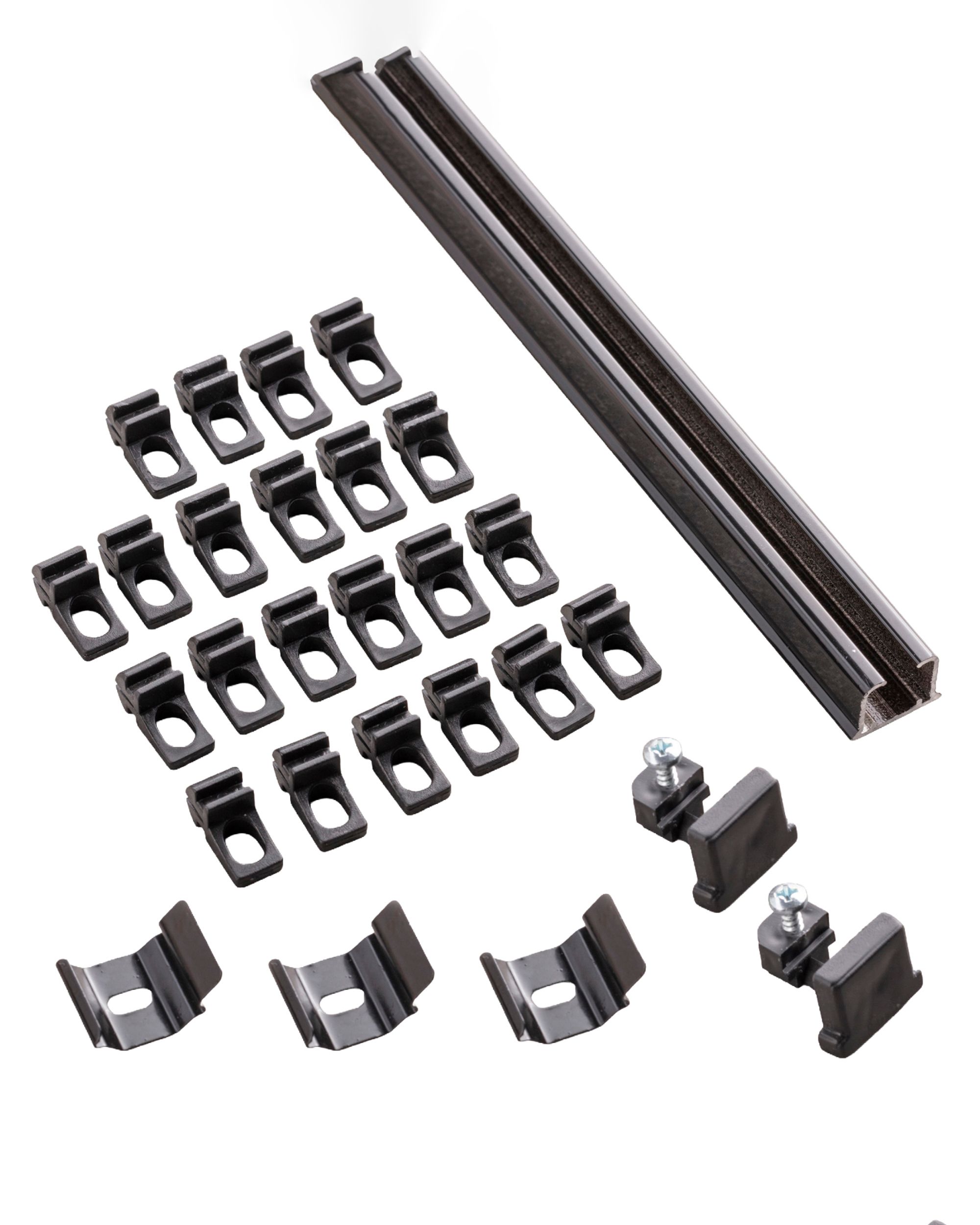 Rail de plafond en aluminium TS simple 180 cm noir – kit complet (hover)