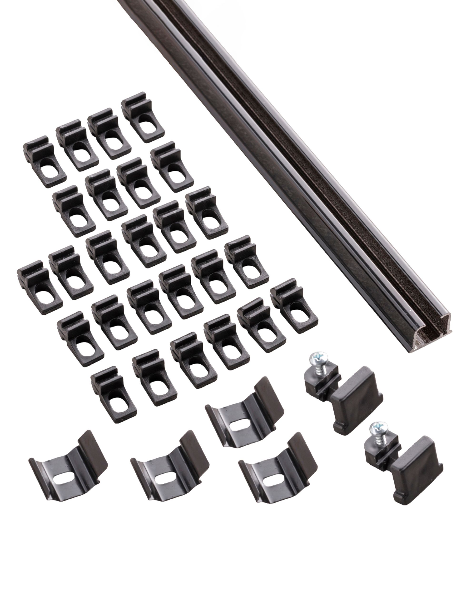 Rail de plafond en aluminium TS simple 210 cm noir – kit complet (hover)