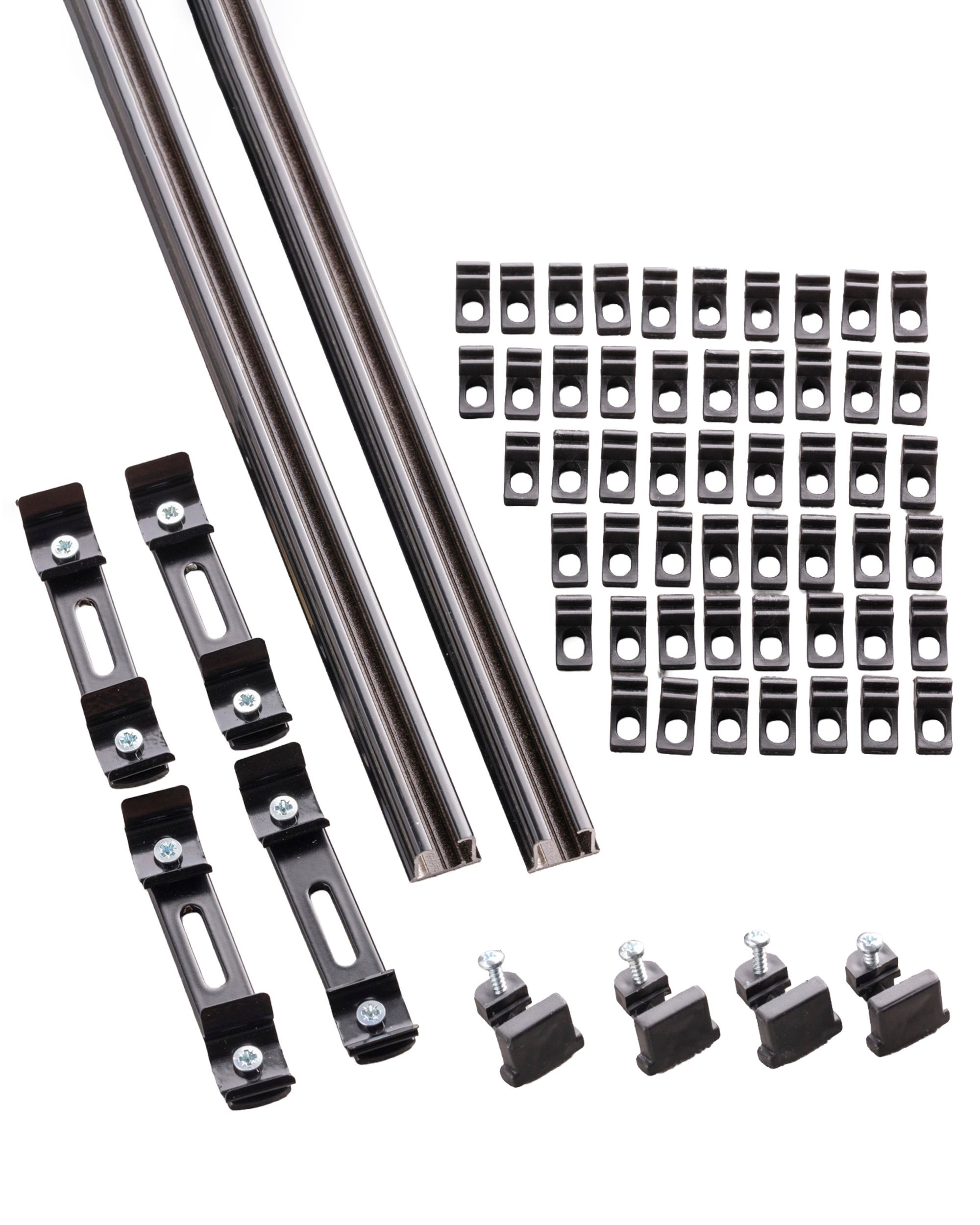 Rail de plafond en aluminium TS double 210 cm noir – kit complet (hover)