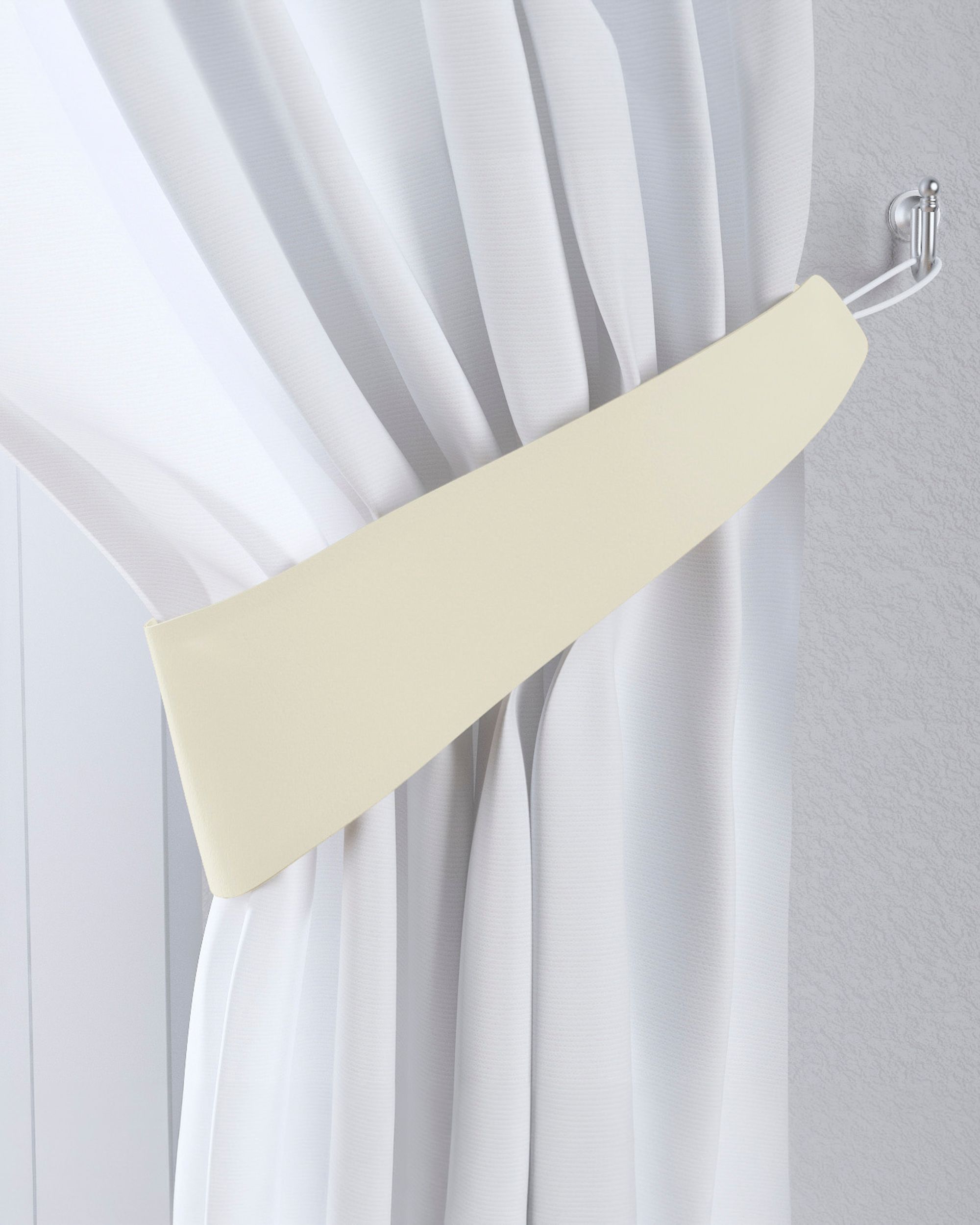 Jarretière aux rideaux couleur crème