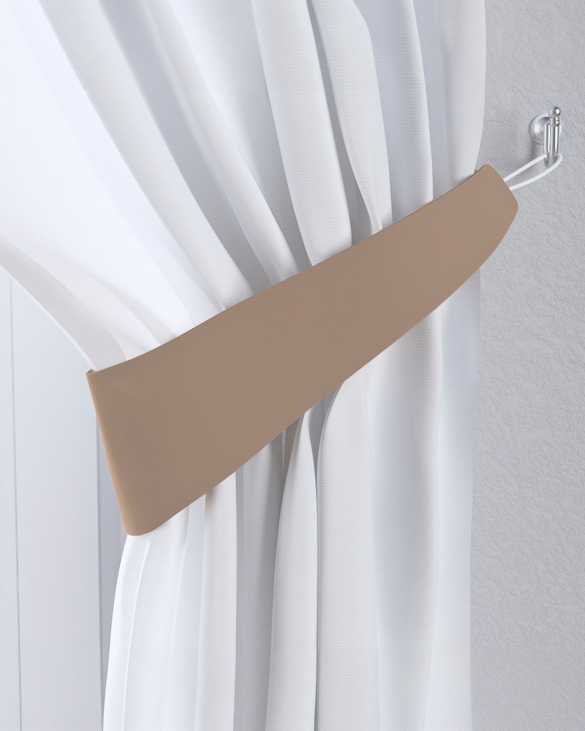 Jarretière aux rideaux couleur beige