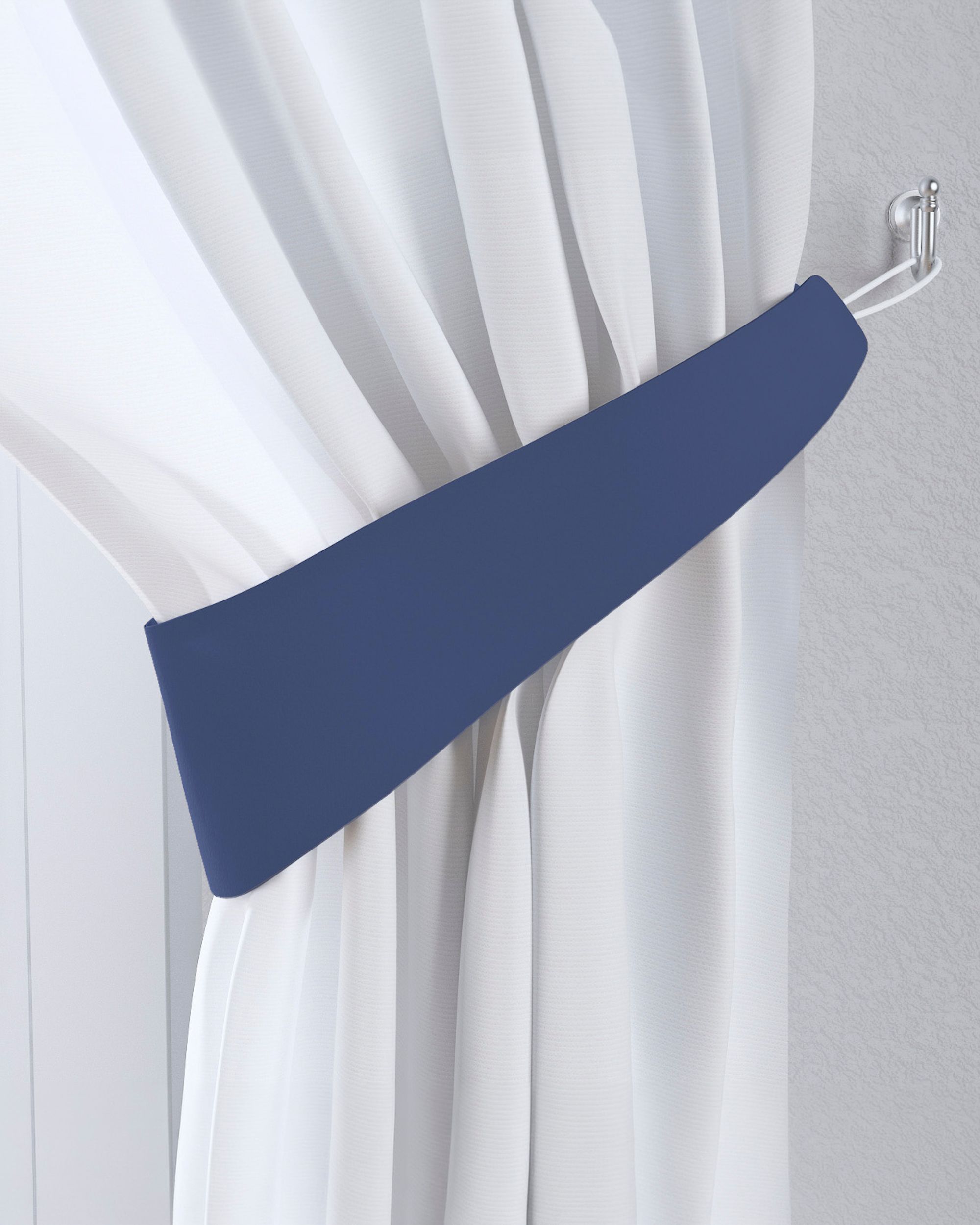 Jarretière aux rideaux couleur bleu marine