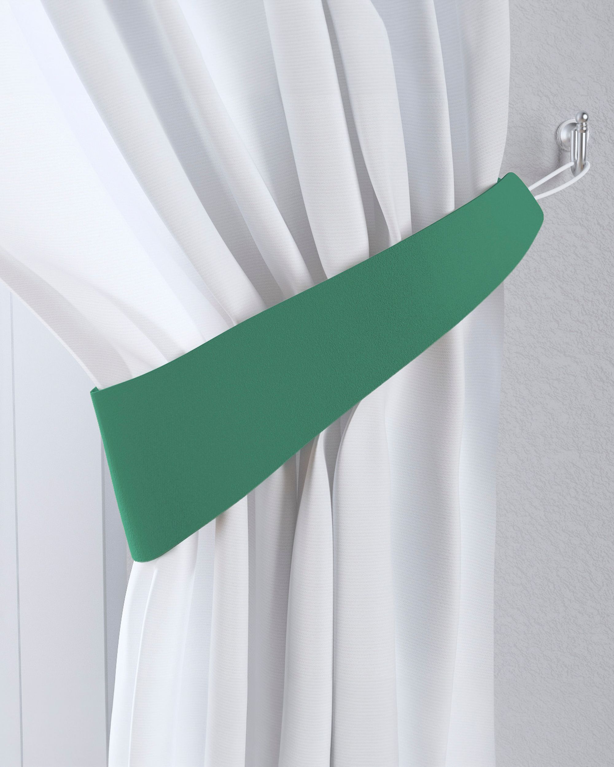 Jarretière aux rideaux couleur vert tissu black-out