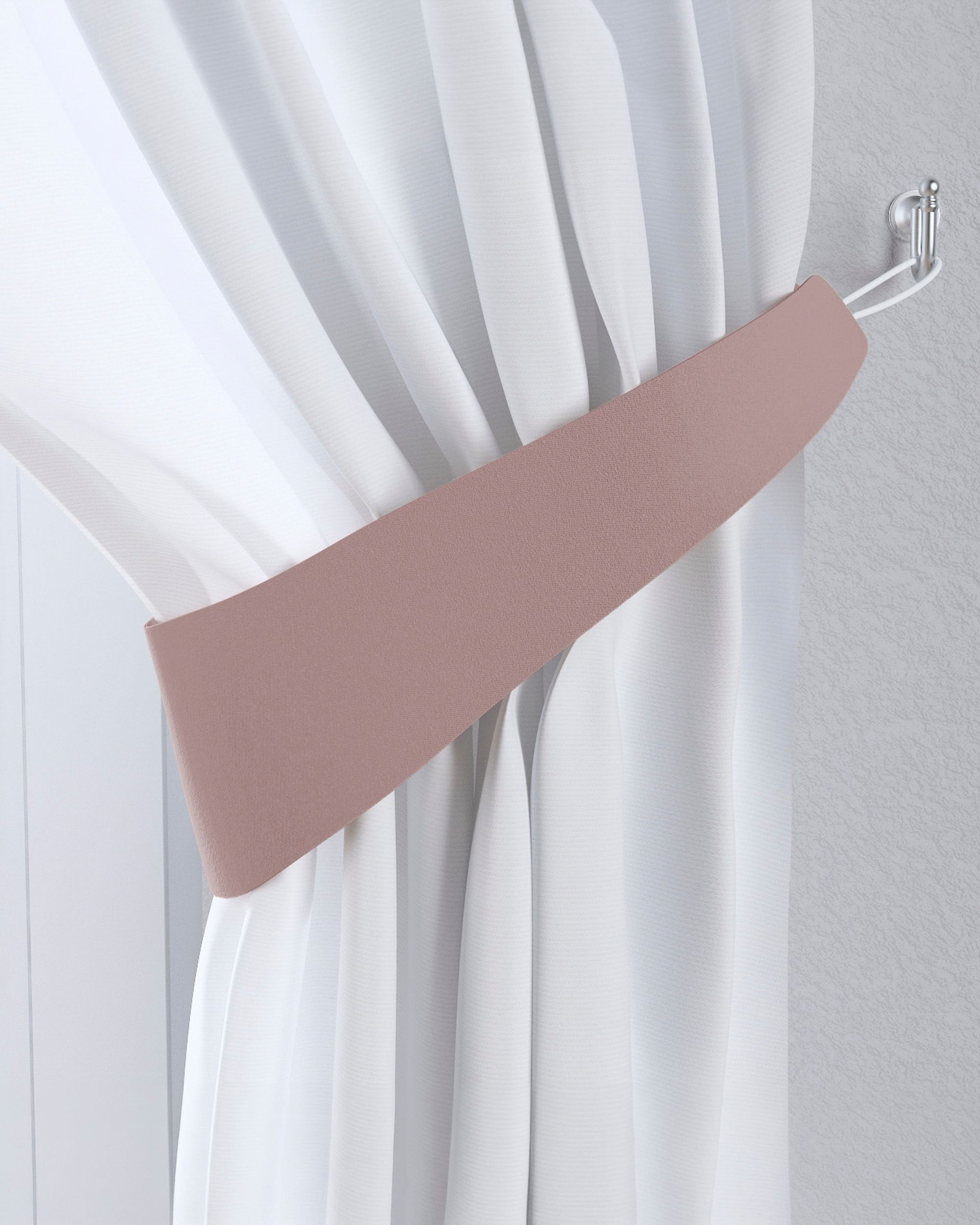 Jarretière aux rideaux couleur rose tissu black-out
