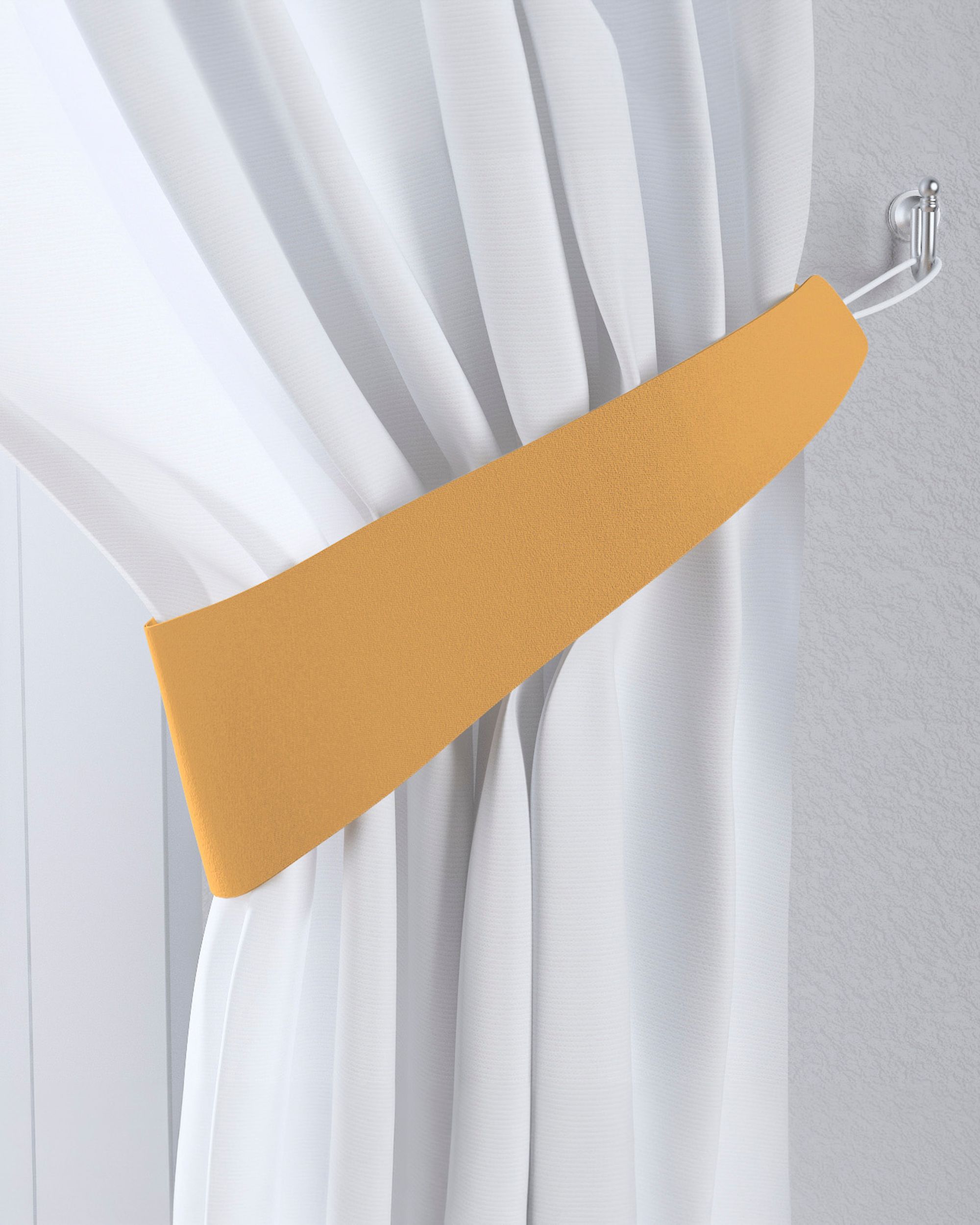 Jarretière aux rideaux couleur jaune tissu black-out