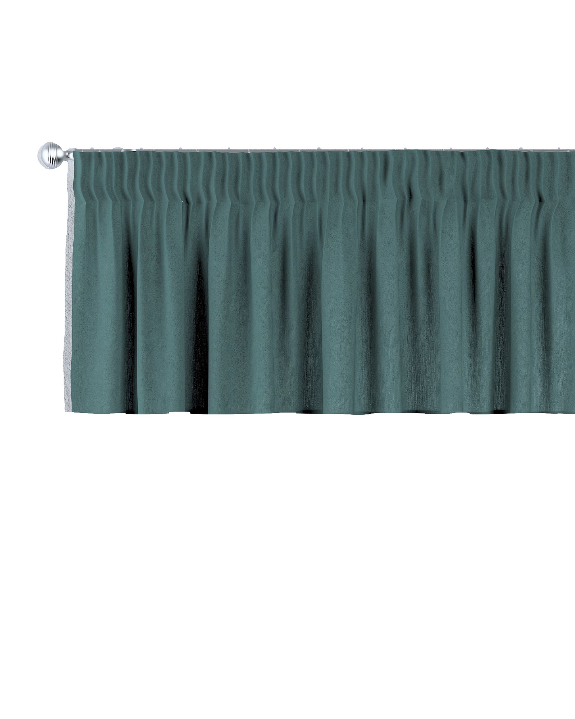 Cantonnière avec le ruban fronceur couleur vert tissu semi-transparent, tresse