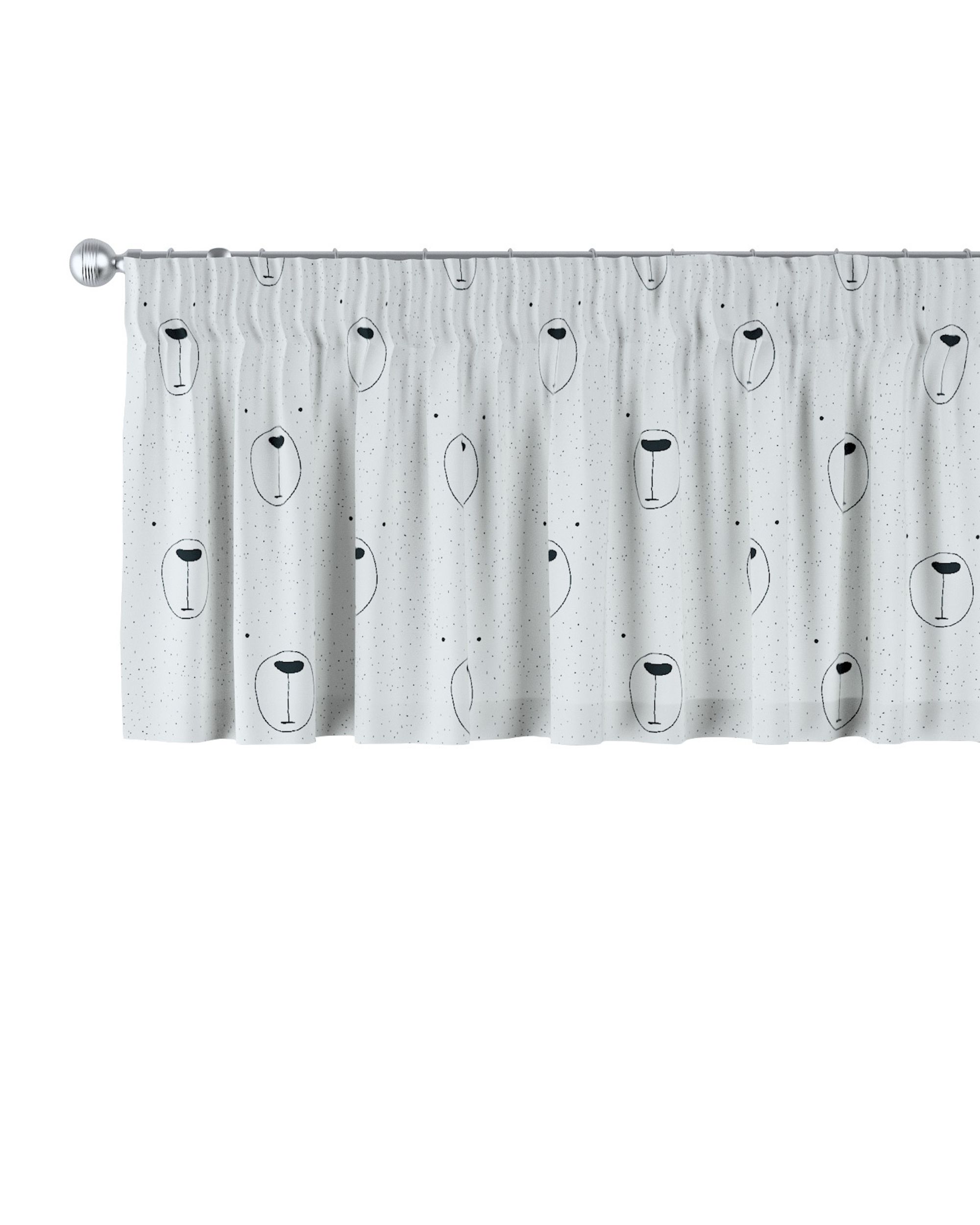 Cantonnière avec le ruban fronceur couleur blanc tissu à motifs