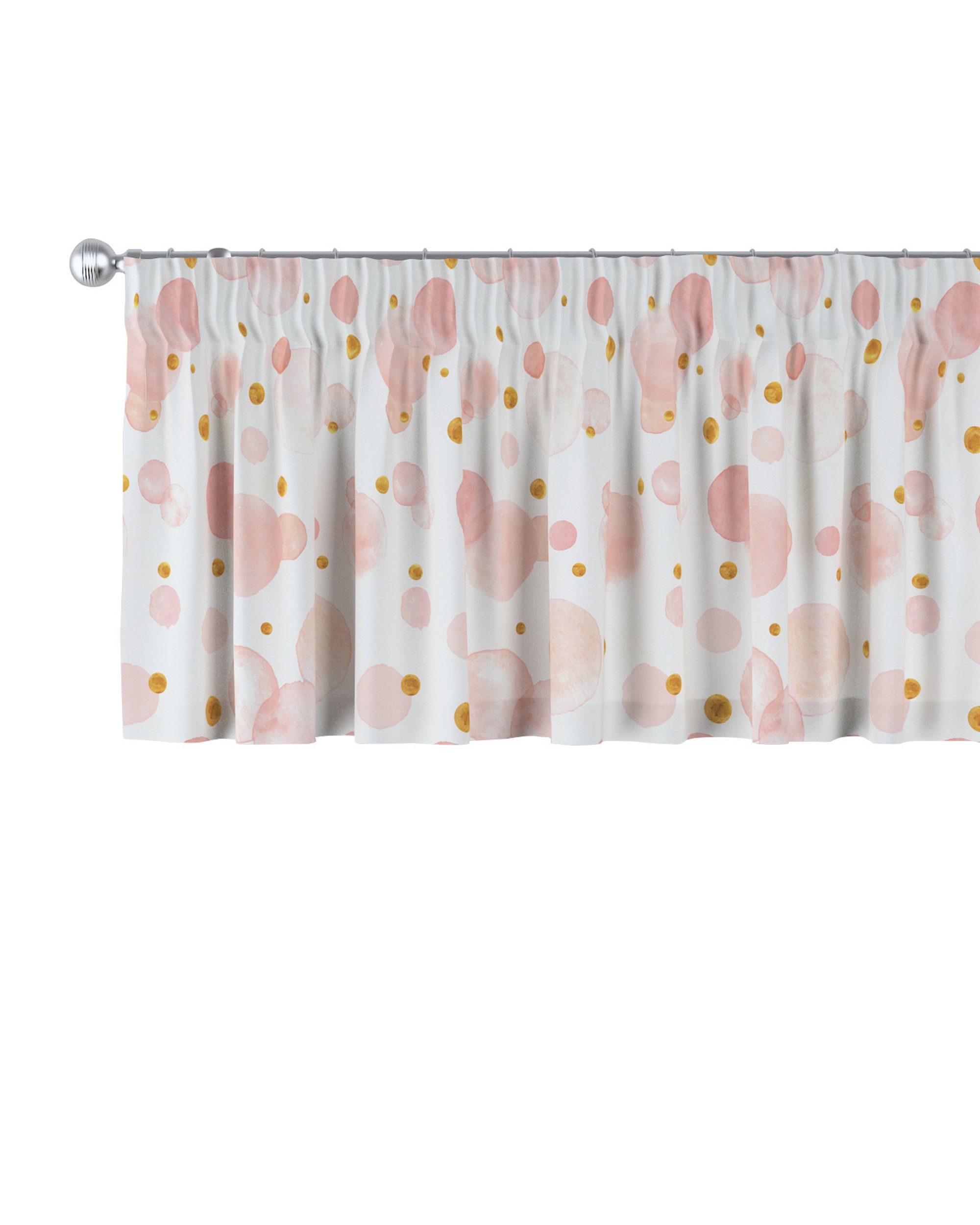 Cantonnière avec le ruban fronceur couleur rose tissu à motifs