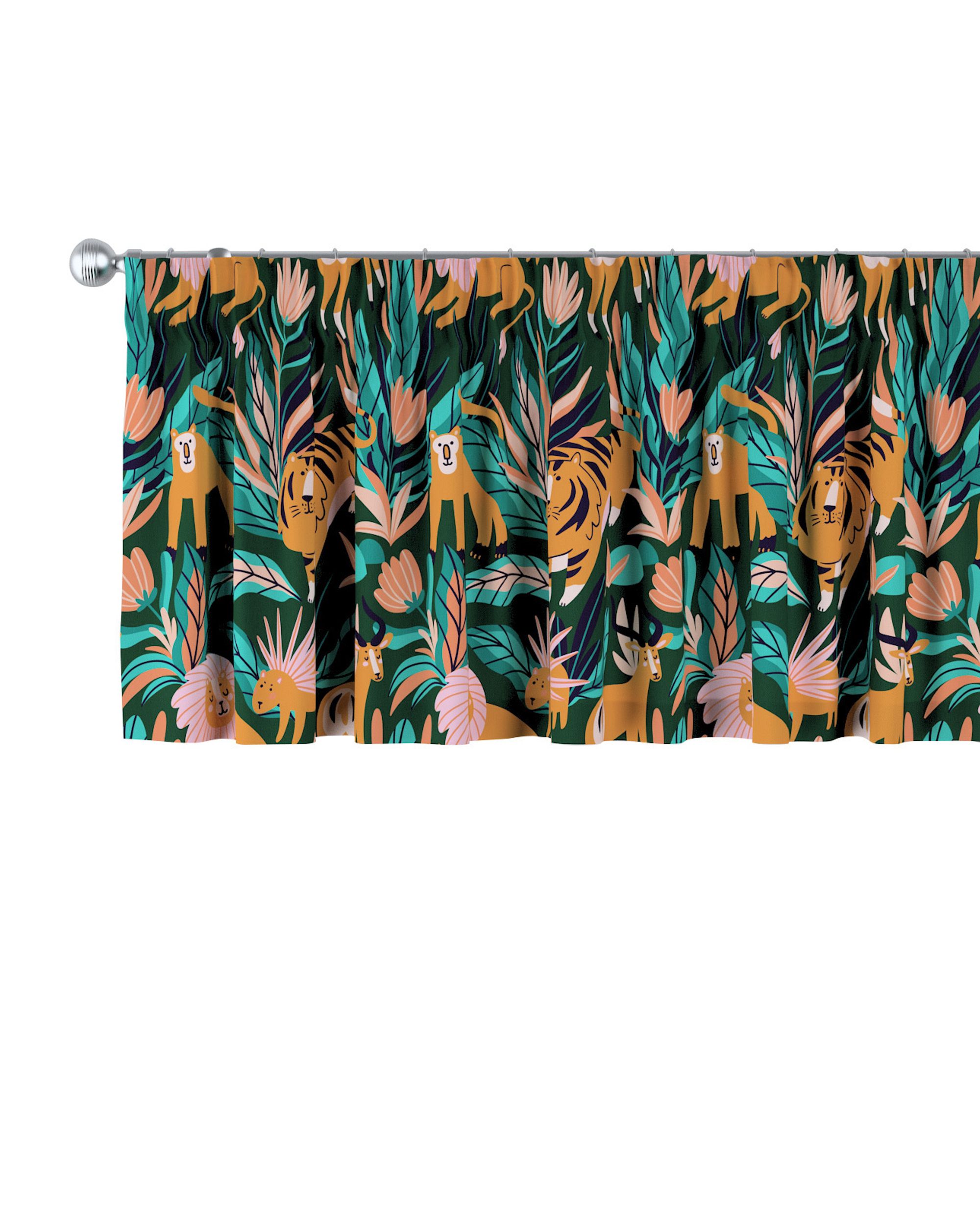 Cantonnière avec le ruban fronceur couleur orange tissu à motifs