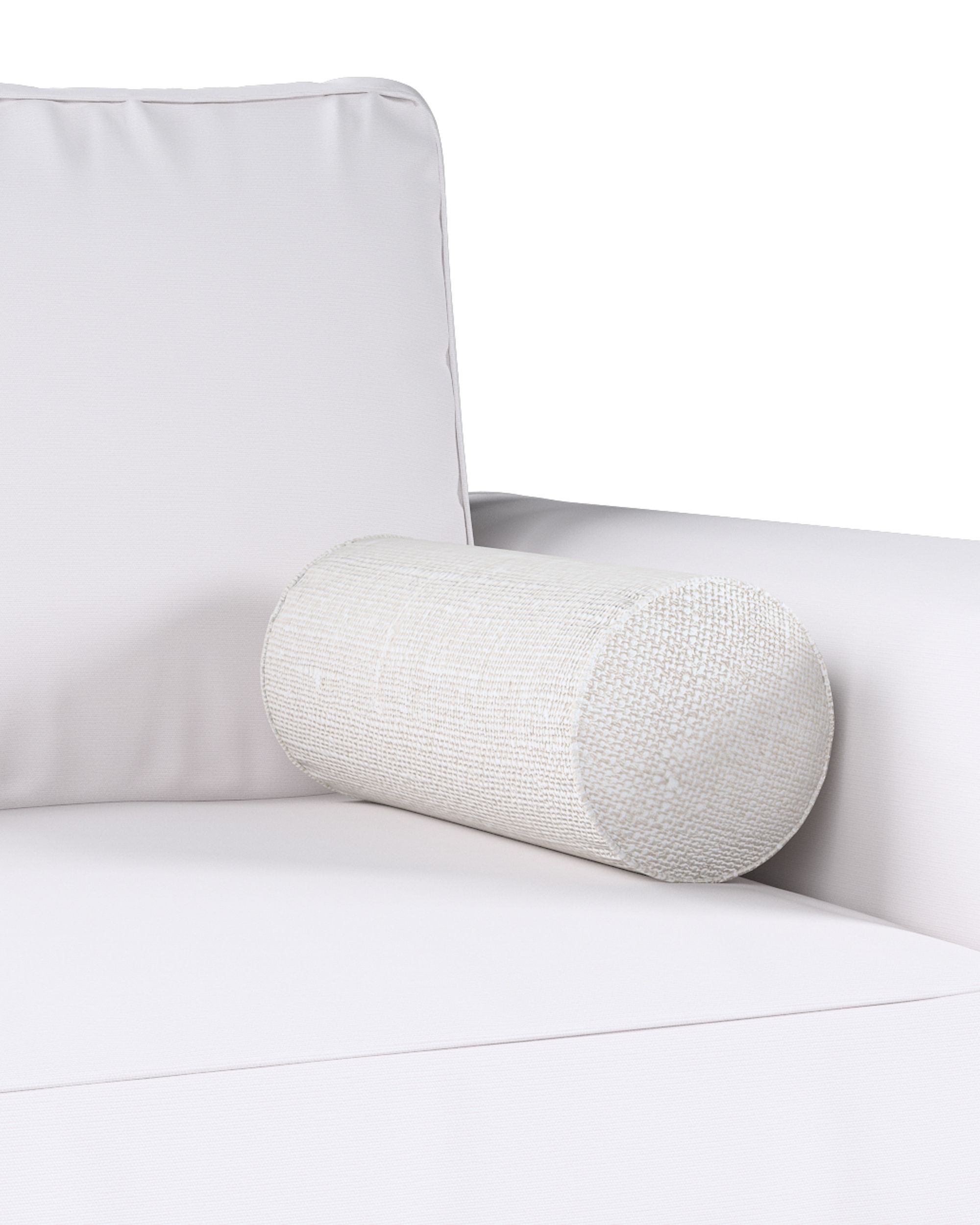 Coussin-rouleau Ruby couleur blanc tissu semi-transparent, tresse (hover)