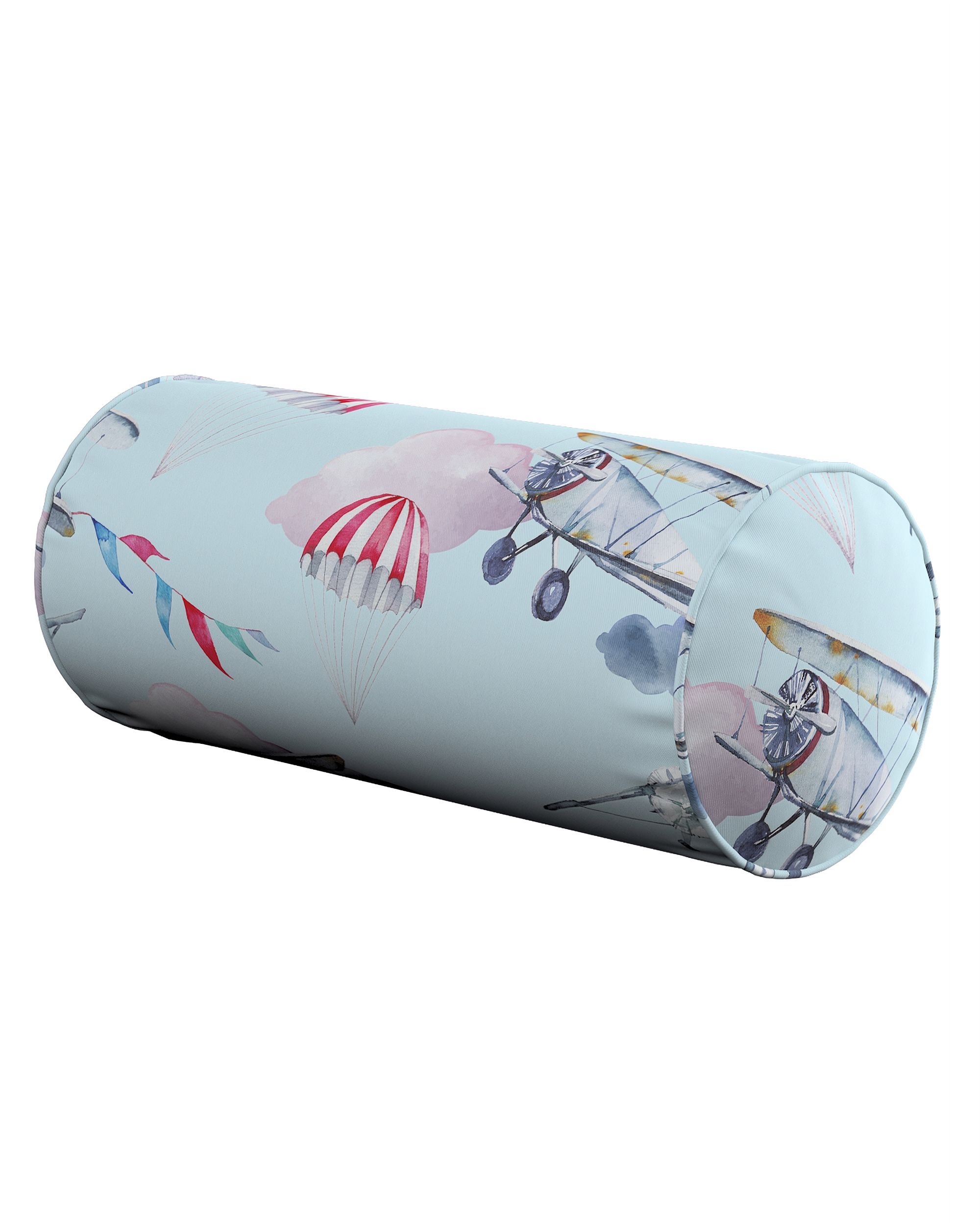 Coussin-rouleau Ruby couleur bleu tissu à motifs