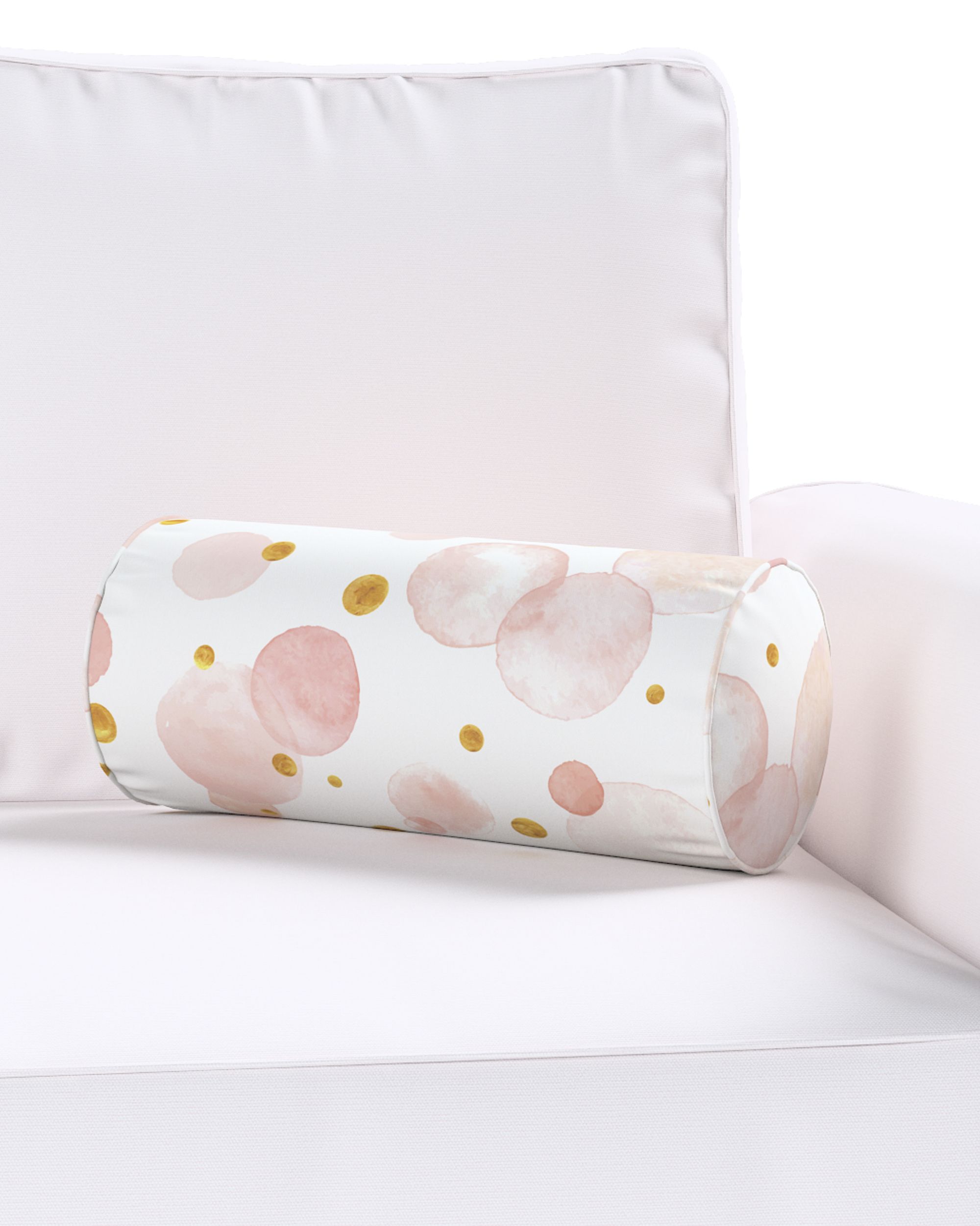 Coussin-rouleau Ruby couleur rose tissu à motifs (hover)