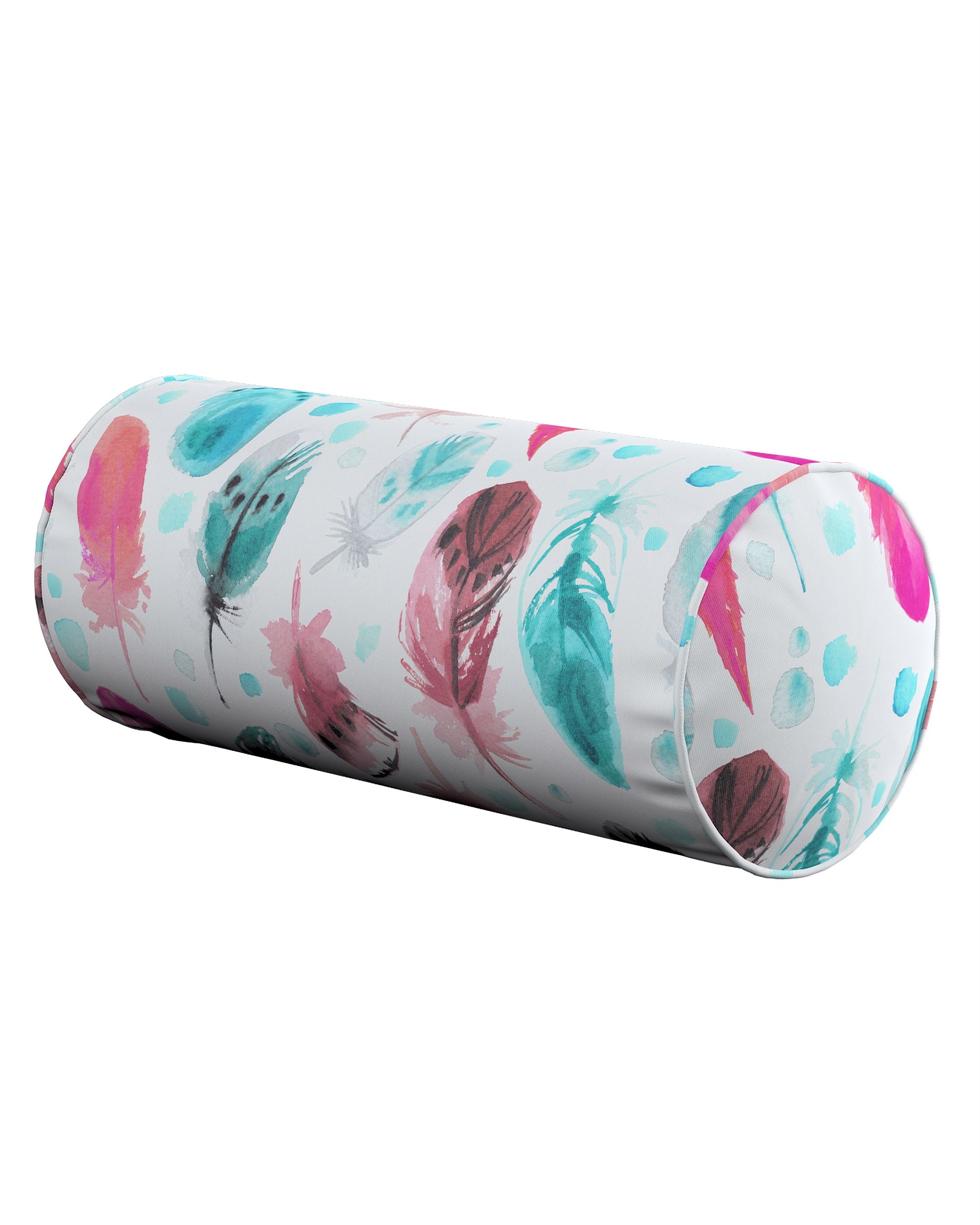 Coussin-rouleau Ruby couleur bleu tissu à motifs