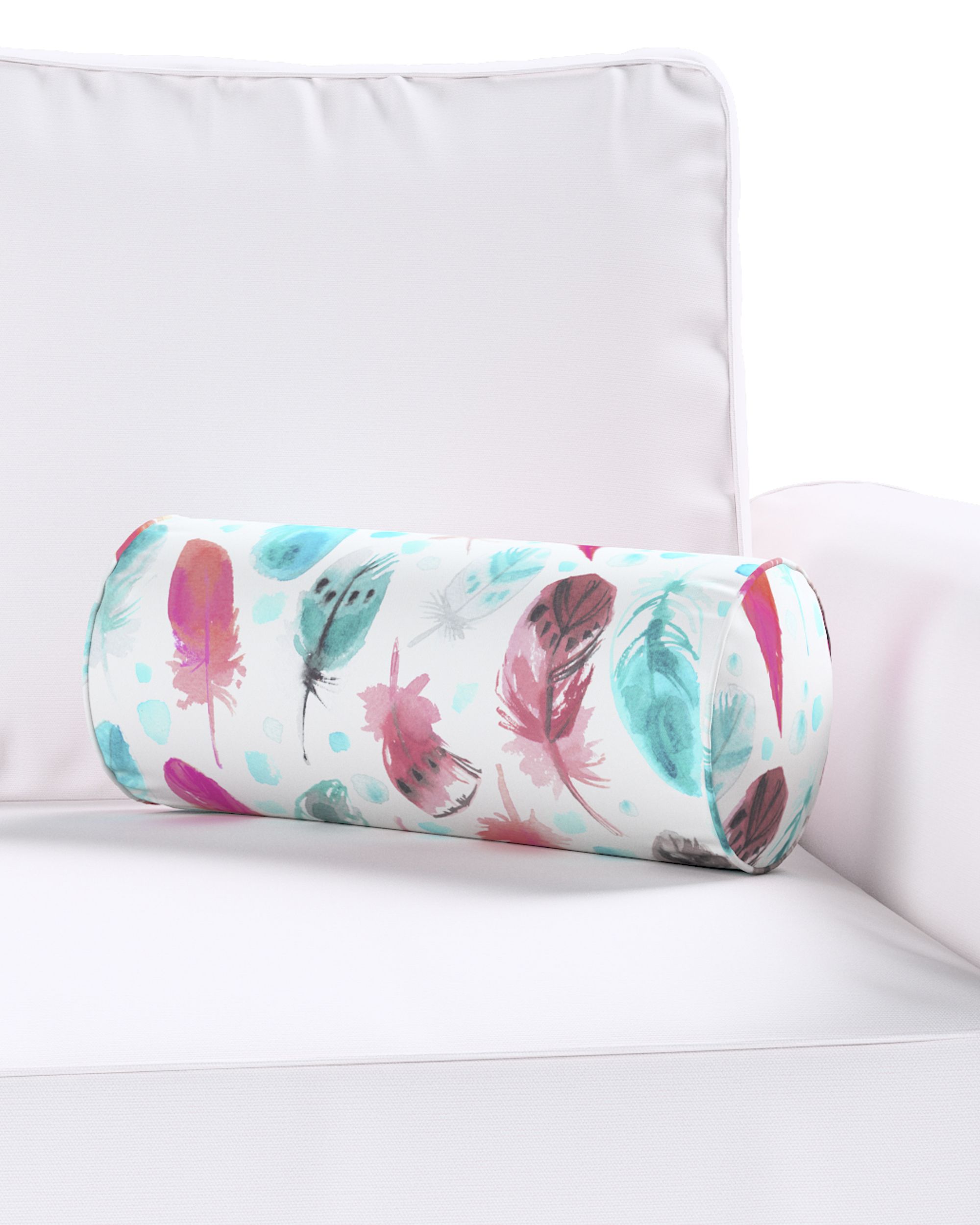 Coussin-rouleau Ruby couleur bleu tissu à motifs (hover)