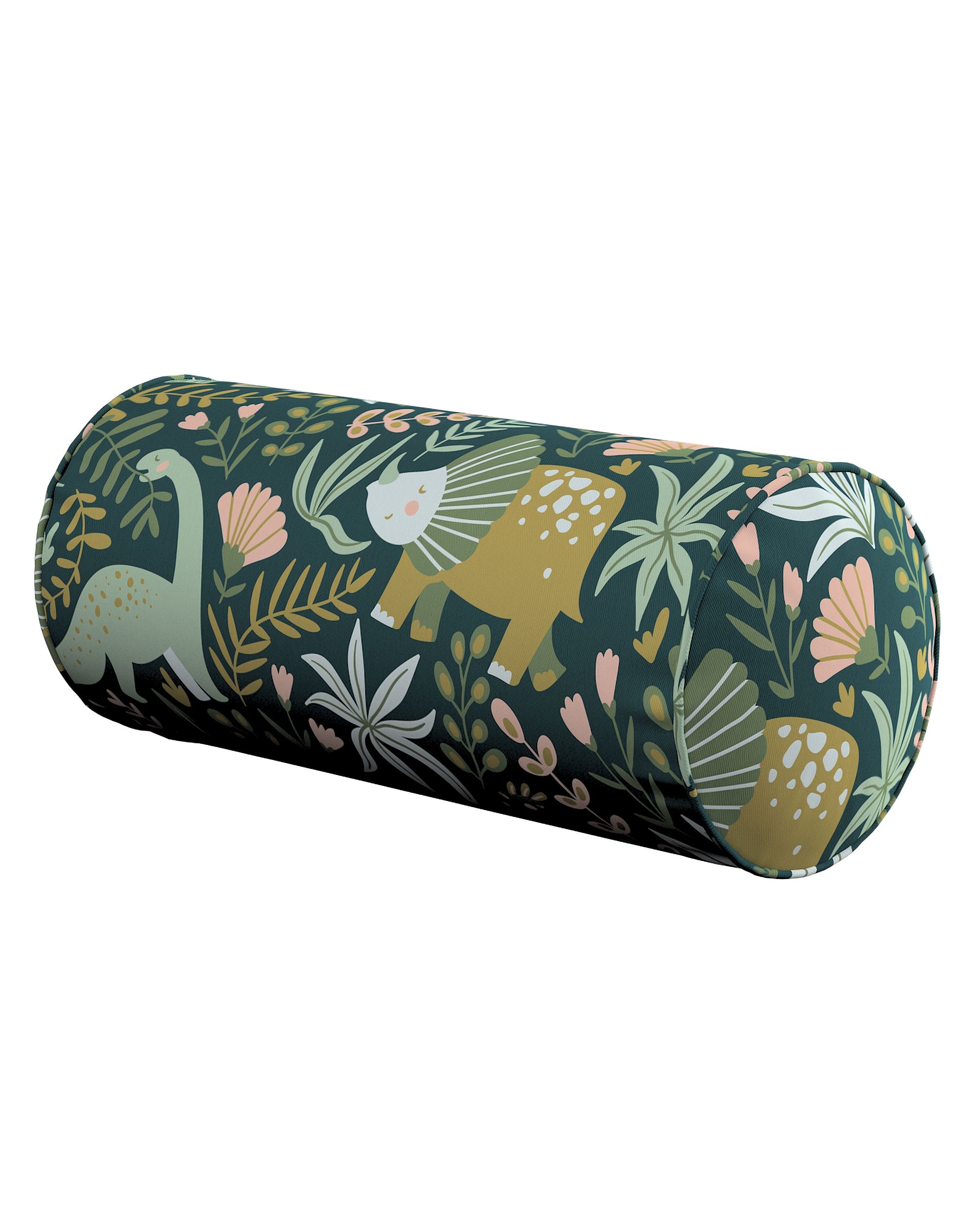 Coussin-rouleau Ruby couleur vert tissu à motifs
