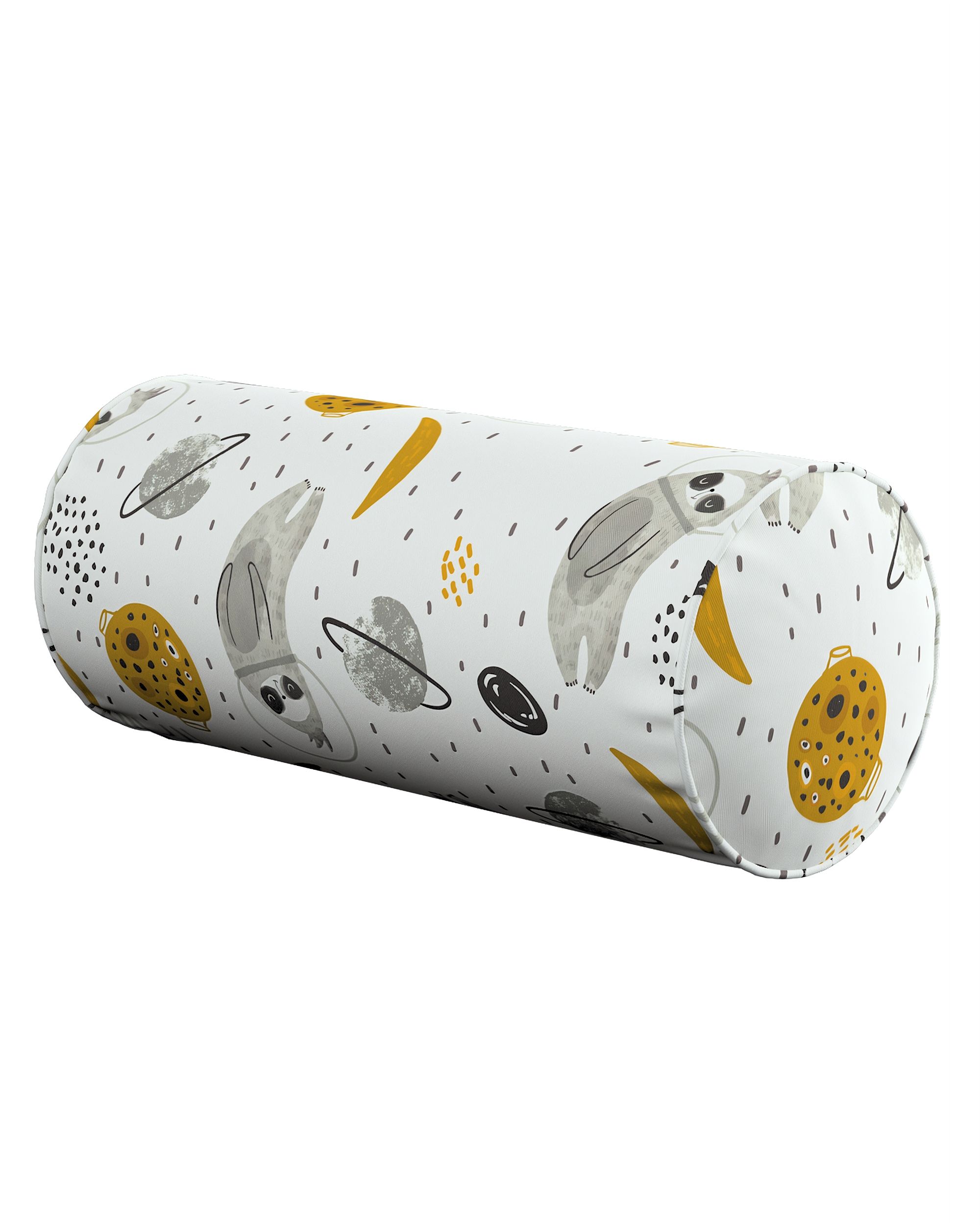 Coussin-rouleau Ruby couleur blanc tissu à motifs
