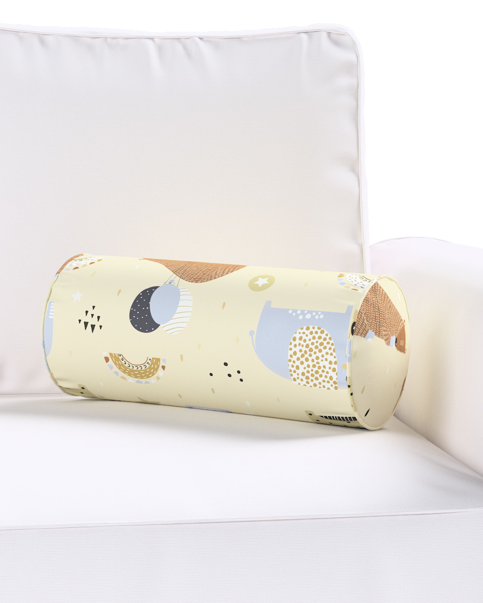 Coussin-rouleau Ruby couleur beige tissu à motifs (hover)