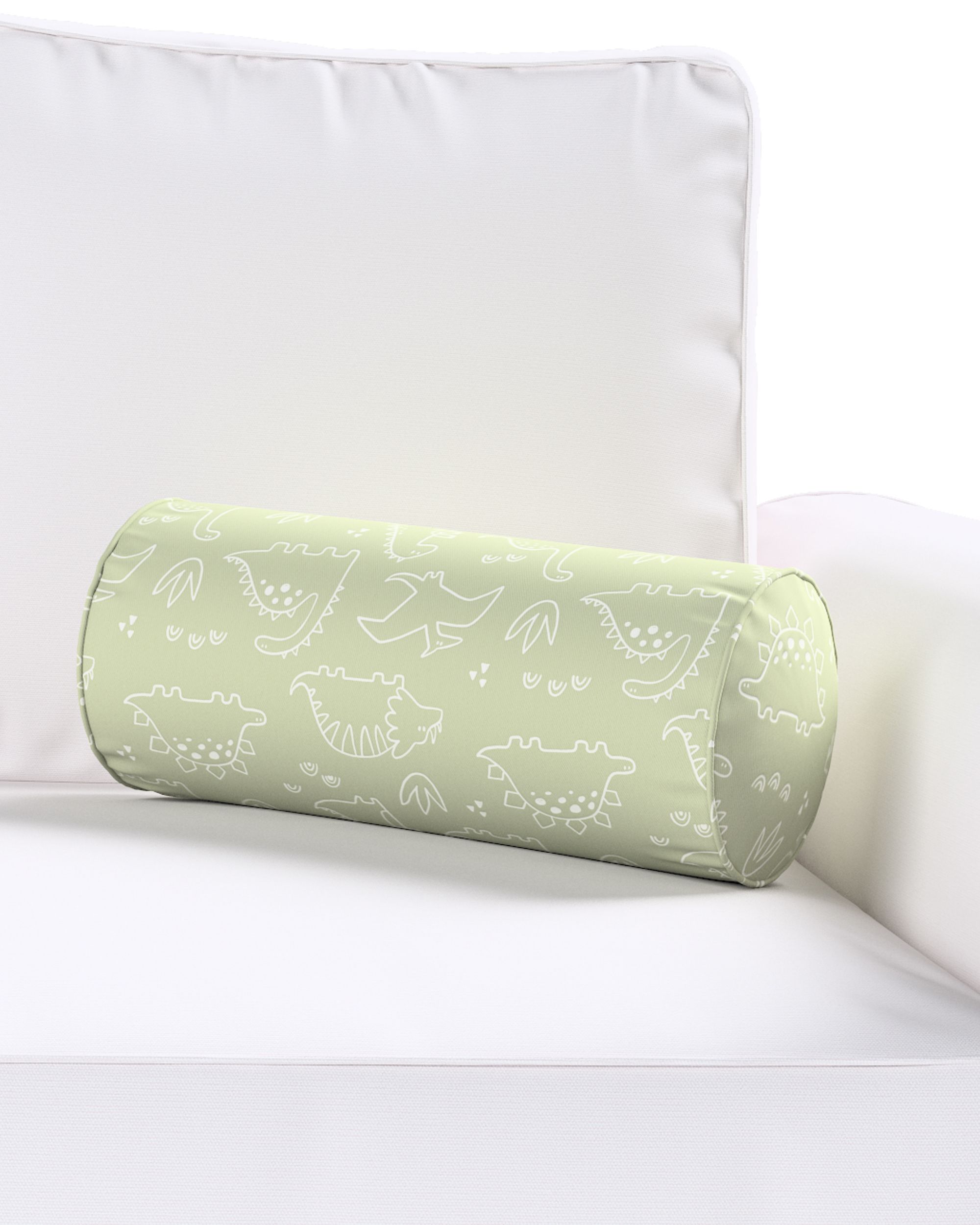 Coussin-rouleau Ruby couleur vert tissu à motifs (hover)