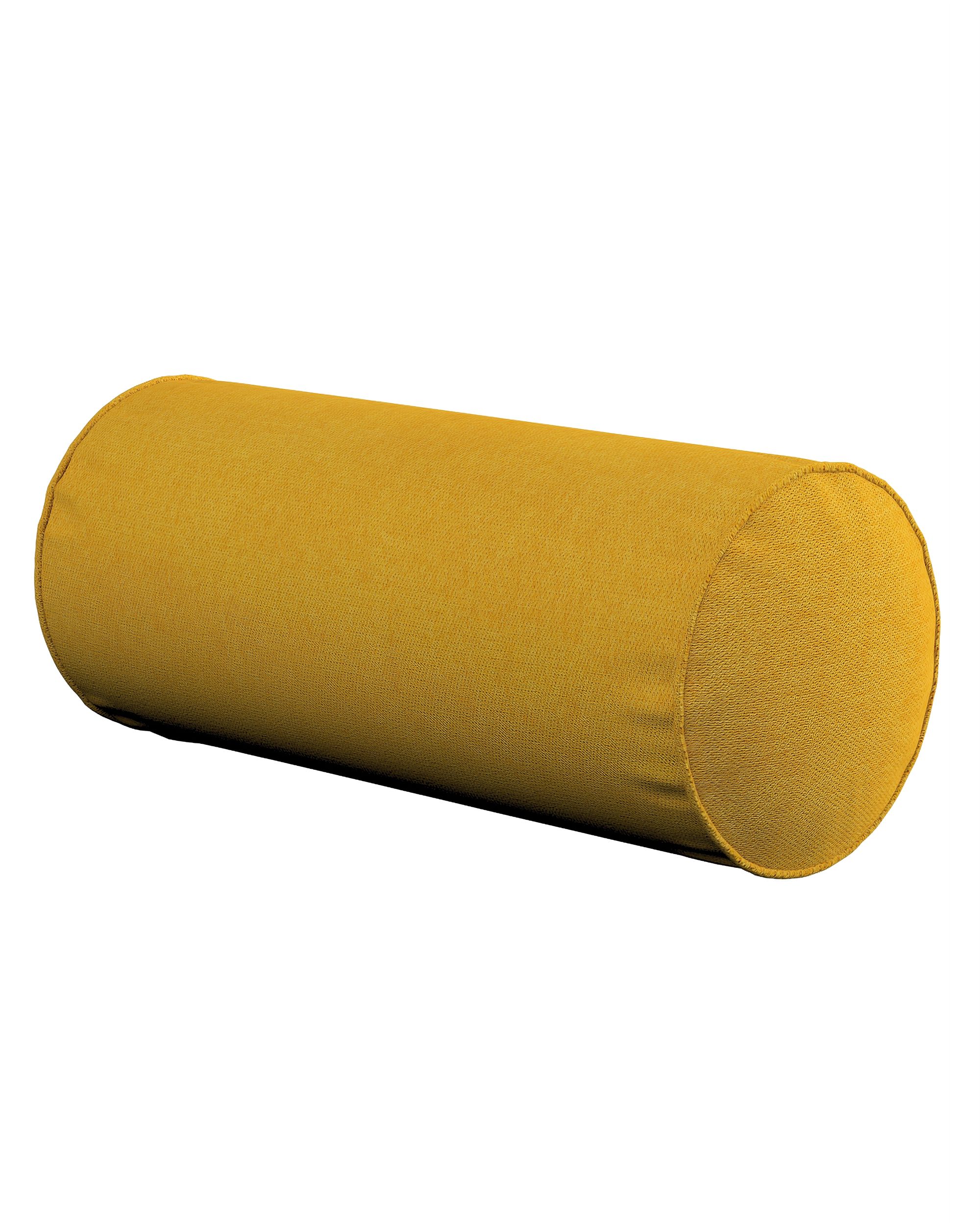Coussin-rouleau Ruby couleur jaune tissu tresse