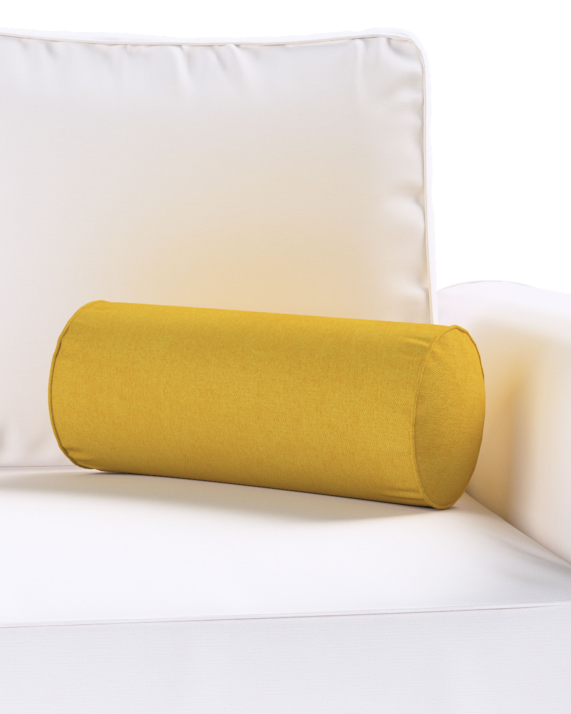 Coussin-rouleau Ruby couleur jaune tissu tresse (hover)