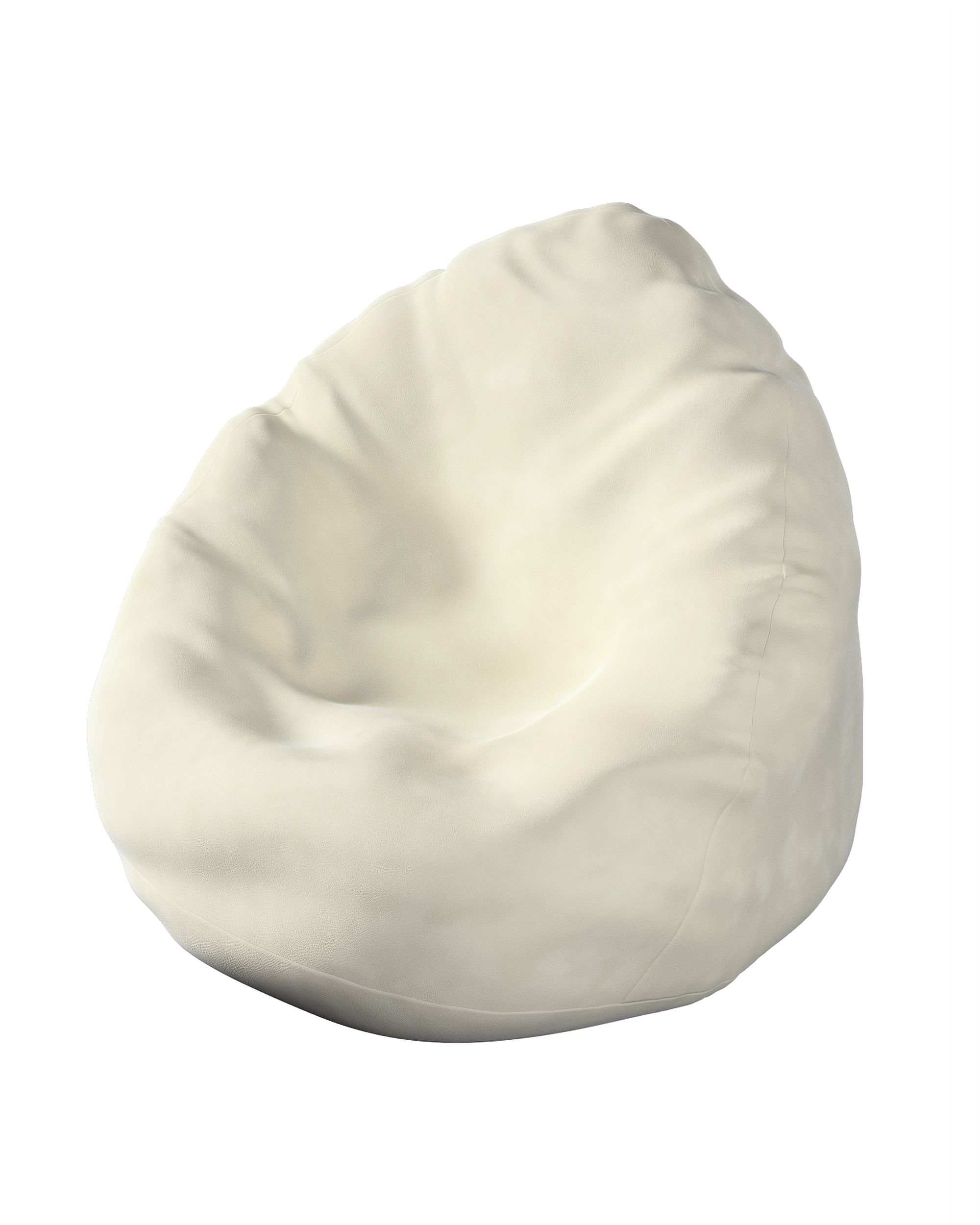 Pouf poire Bowli couleur crème tissu brillant, velours