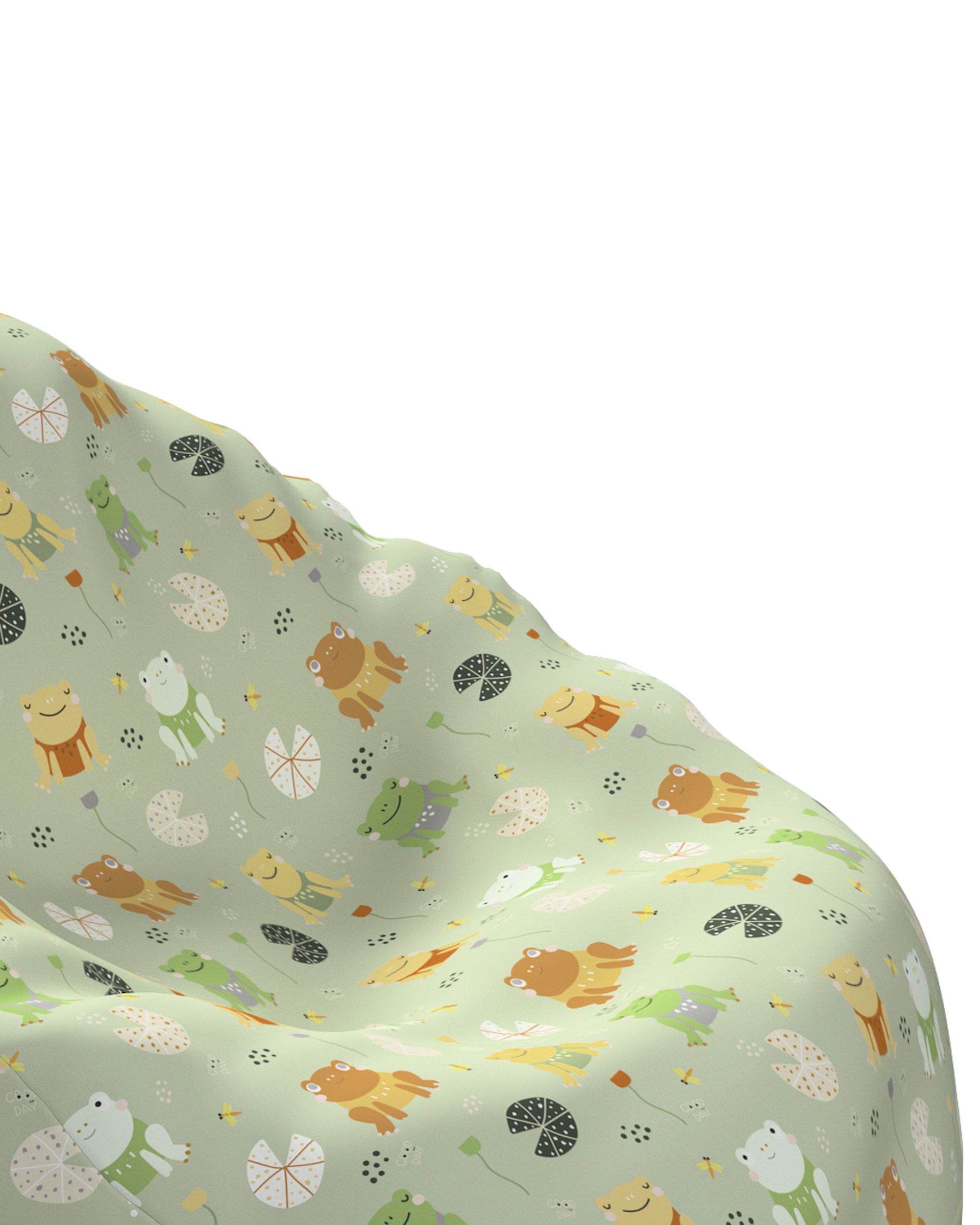 Pouf poire Bowli couleur vert tissu à motifs (hover)