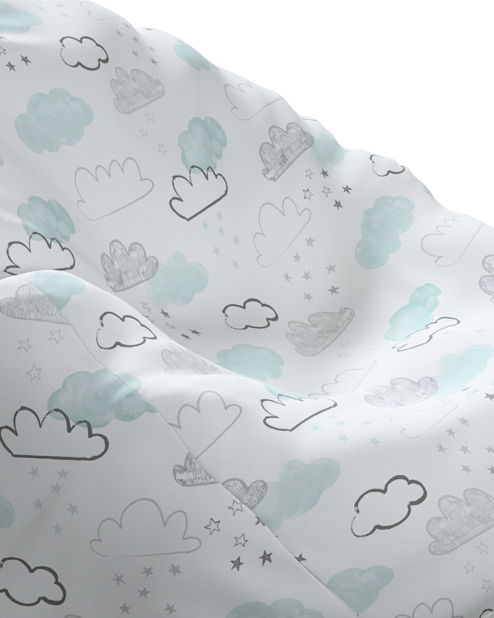 Pouf poire Bowli couleur blanc tissu à motifs (hover)