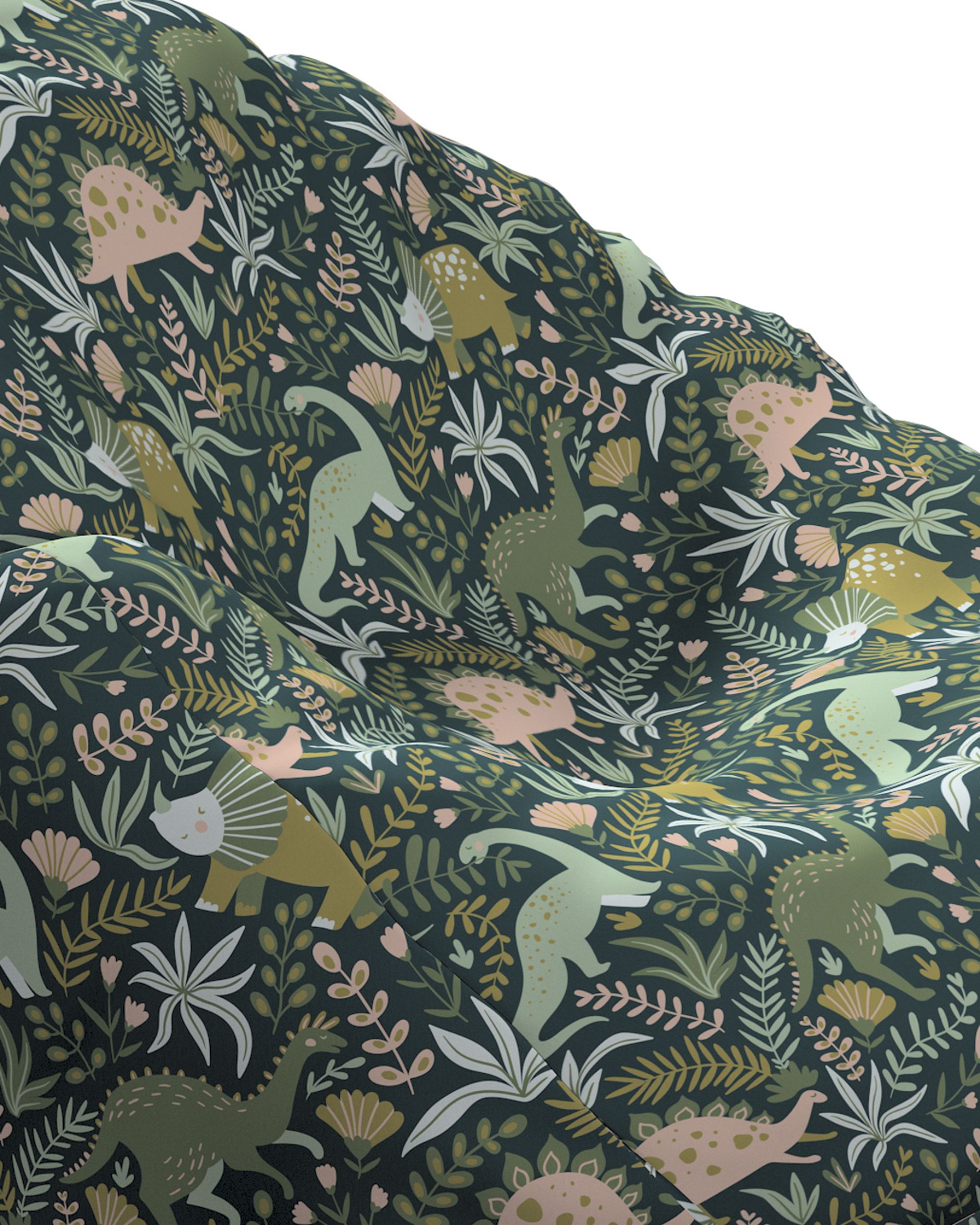 Pouf poire Bowli couleur vert tissu à motifs (hover)