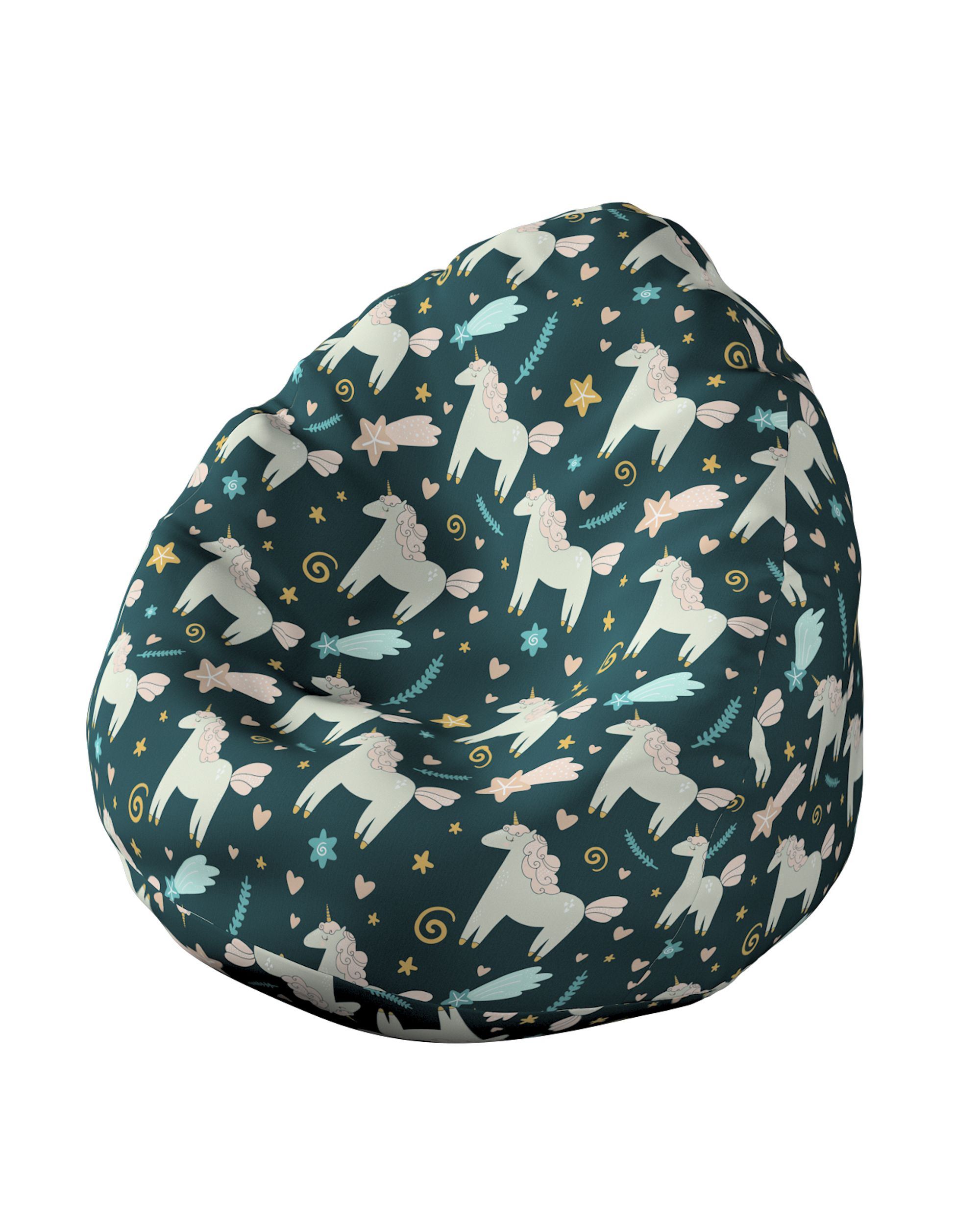 Pouf poire Bowli couleur marron tissu à motifs