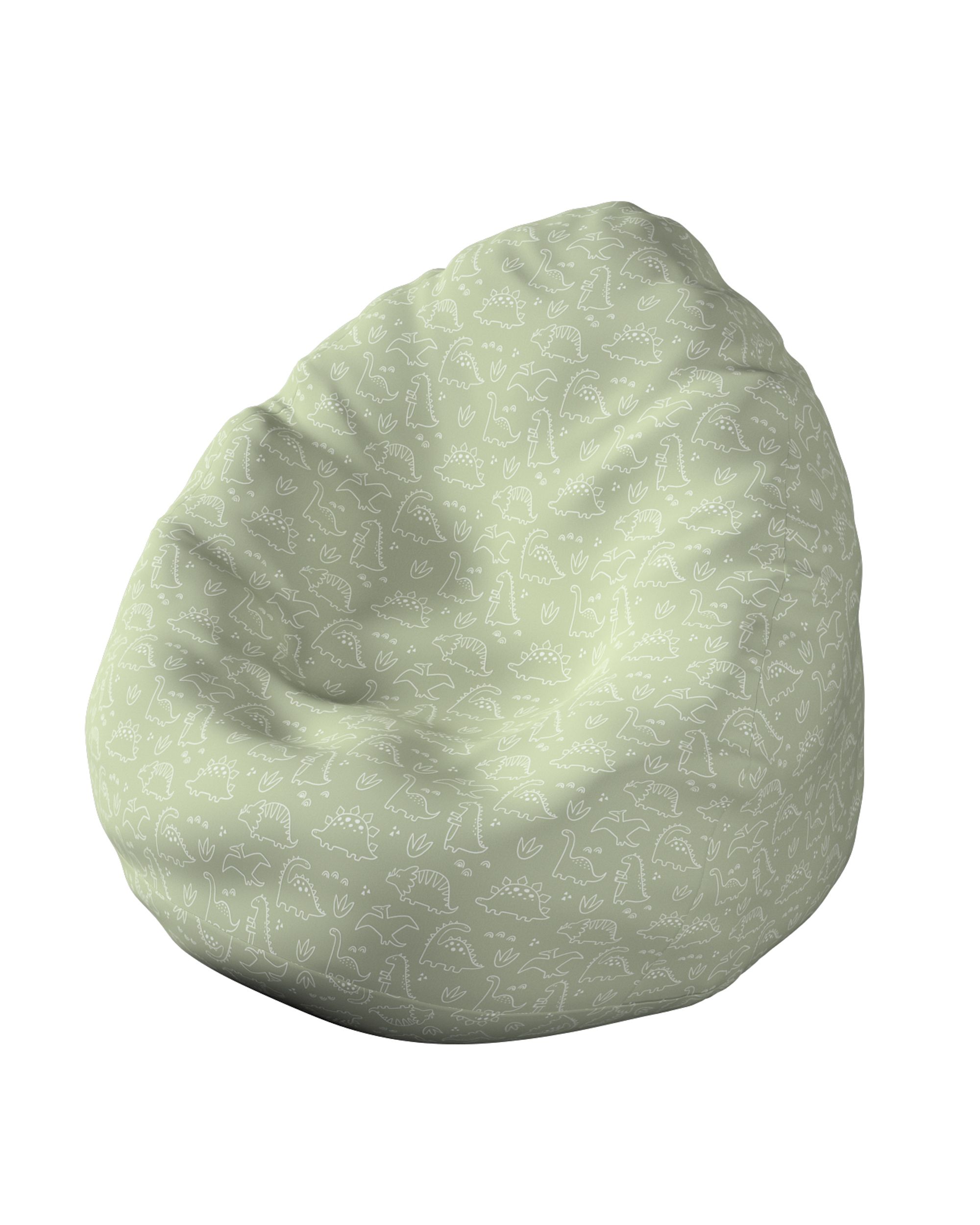 Pouf poire Bowli couleur vert tissu à motifs