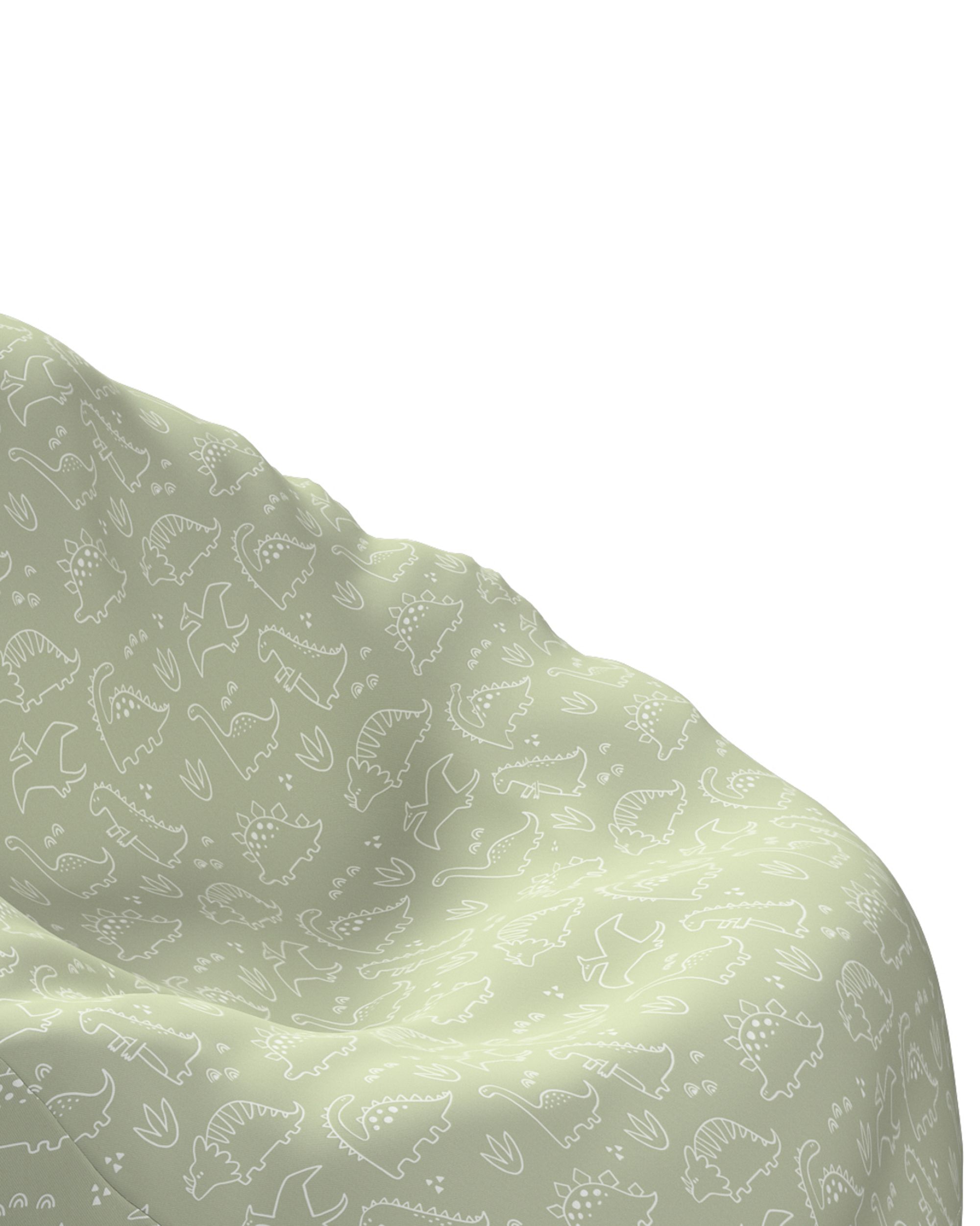 Pouf poire Bowli couleur vert tissu à motifs (hover)