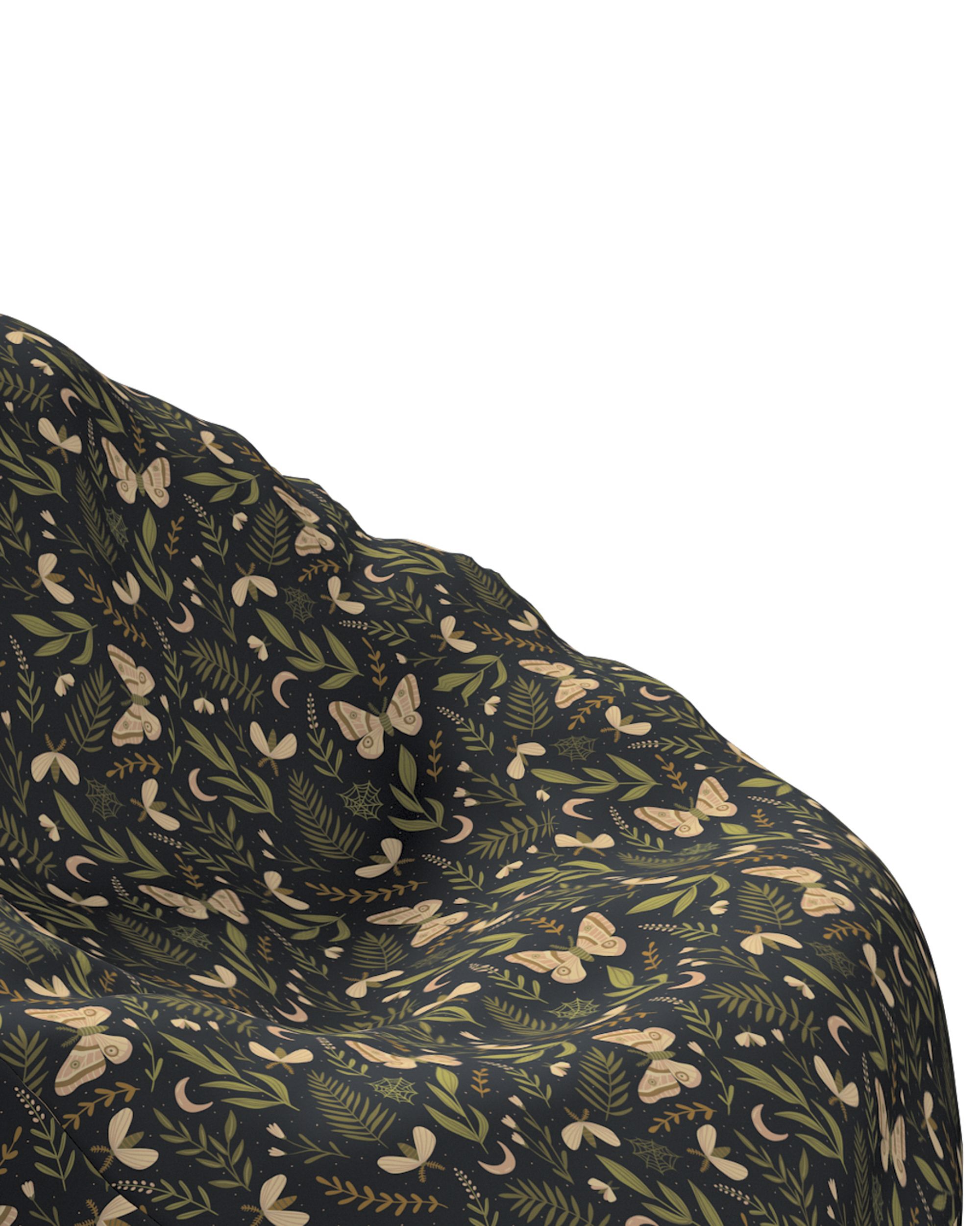 Pouf poire Bowli couleur noir tissu à motifs (hover)