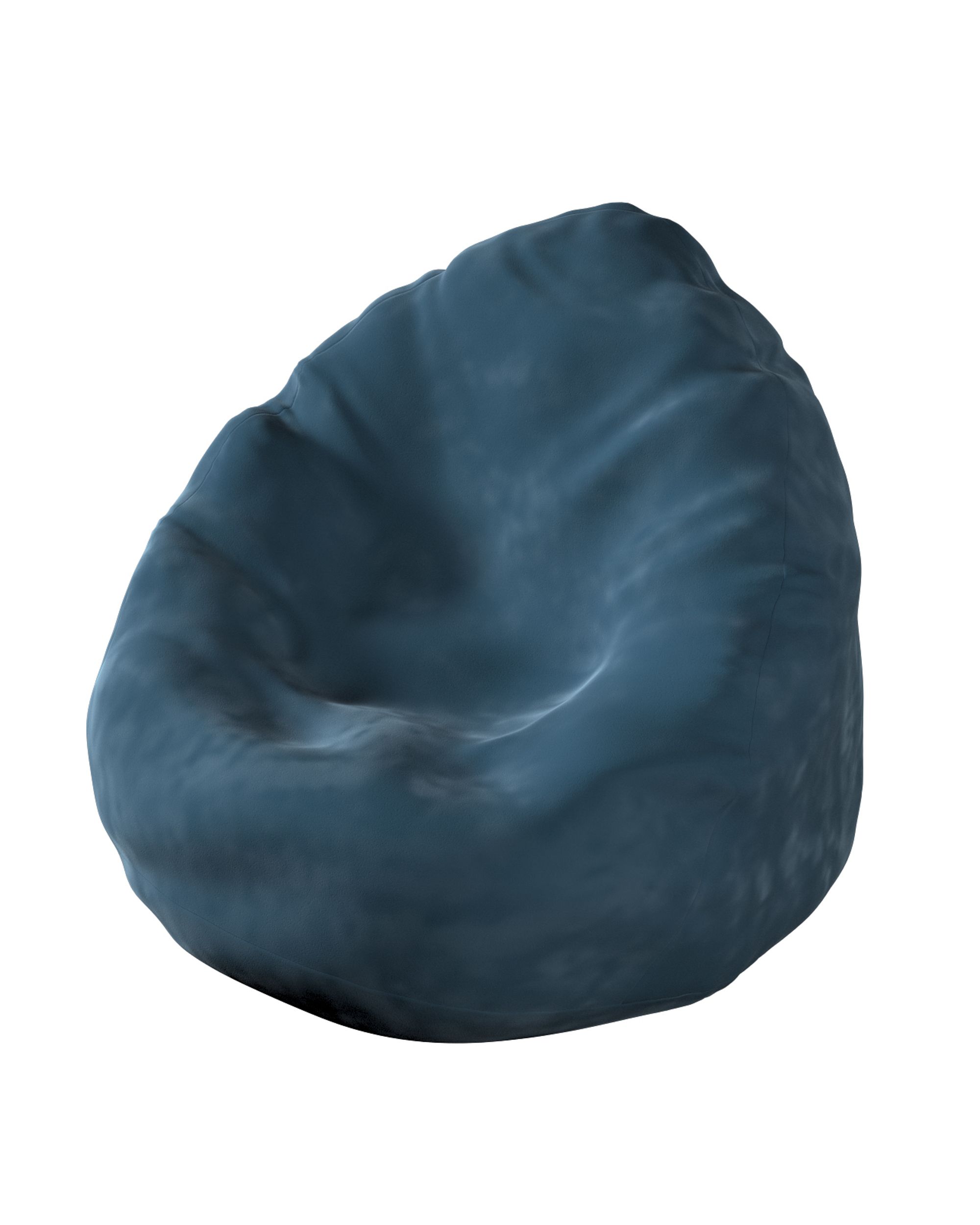 Pouf poire Bowli couleur bleu tissu brillant, velours