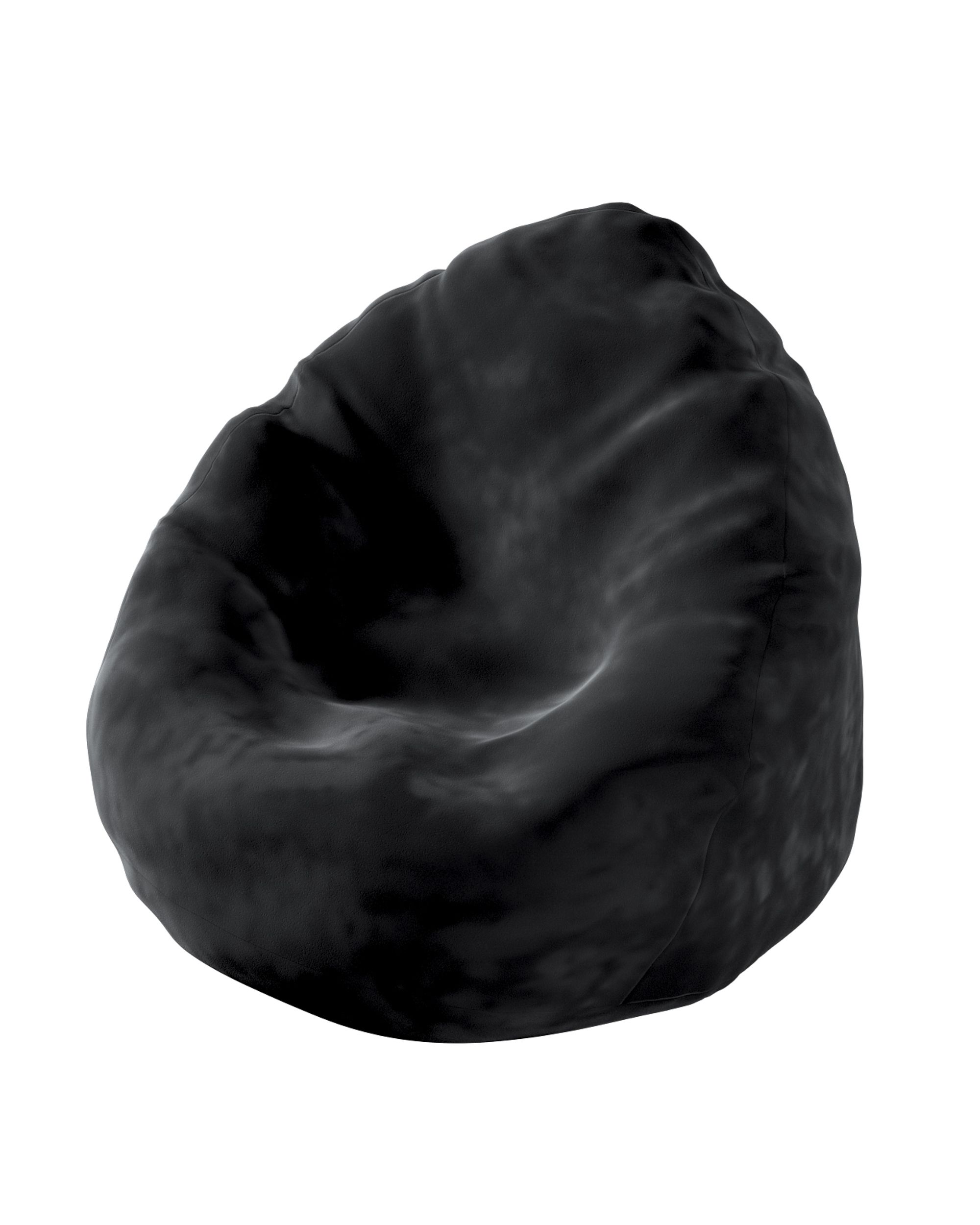 Pouf poire Bowli couleur noir tissu brillant, velours