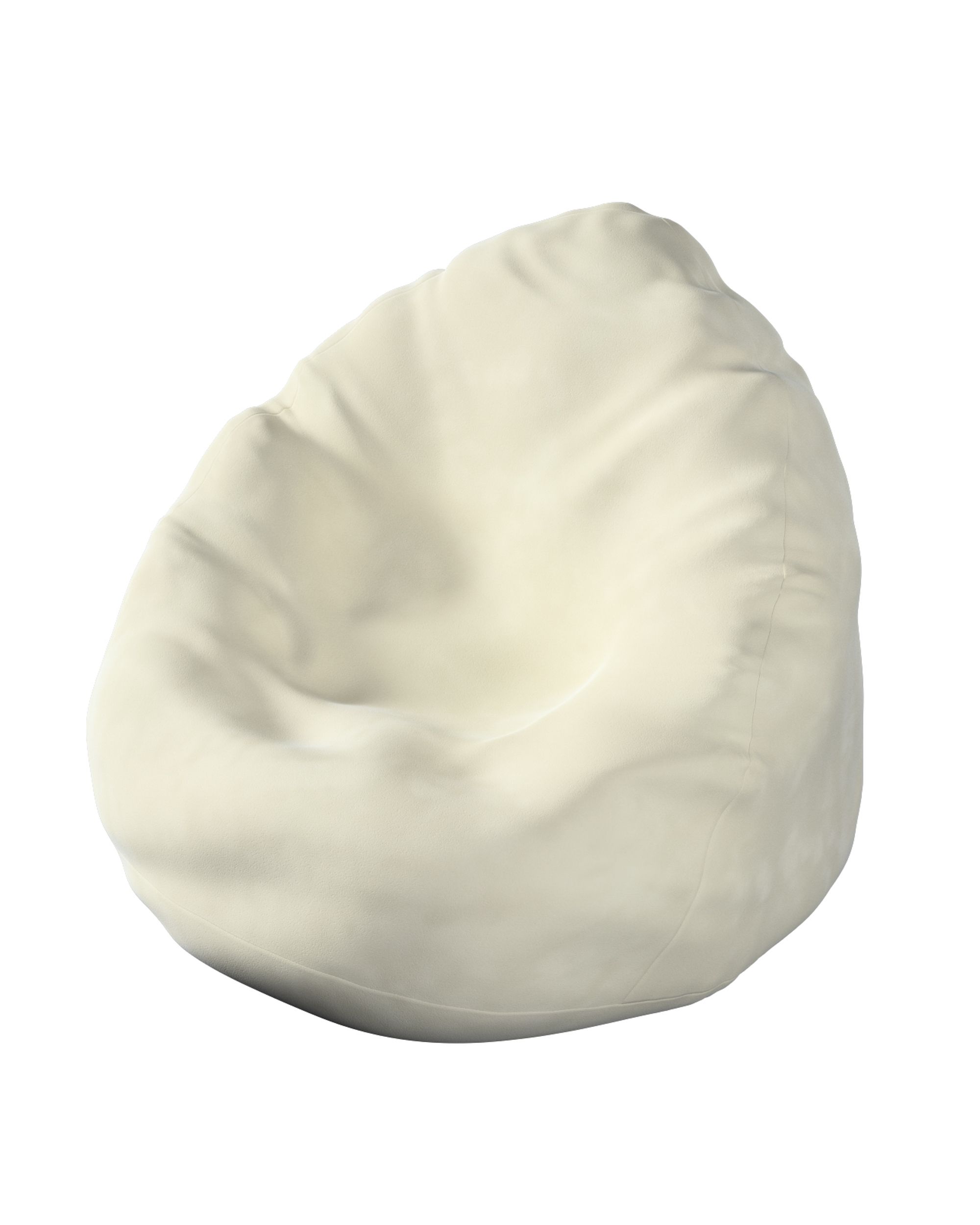 Pouf poire Bowli couleur crème tissu brillant, velours
