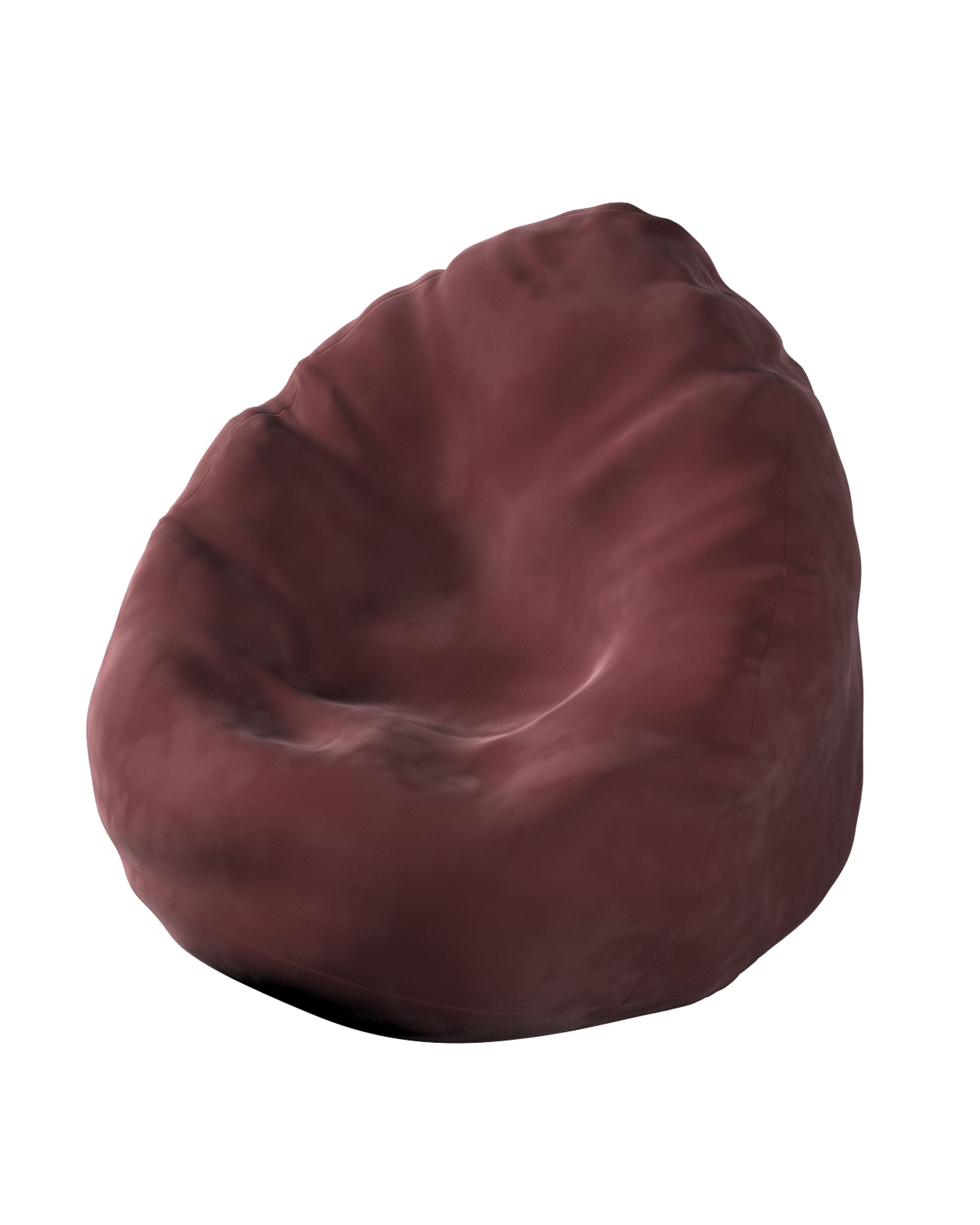 Pouf poire Bowli couleur rouge tissu brillant, velours