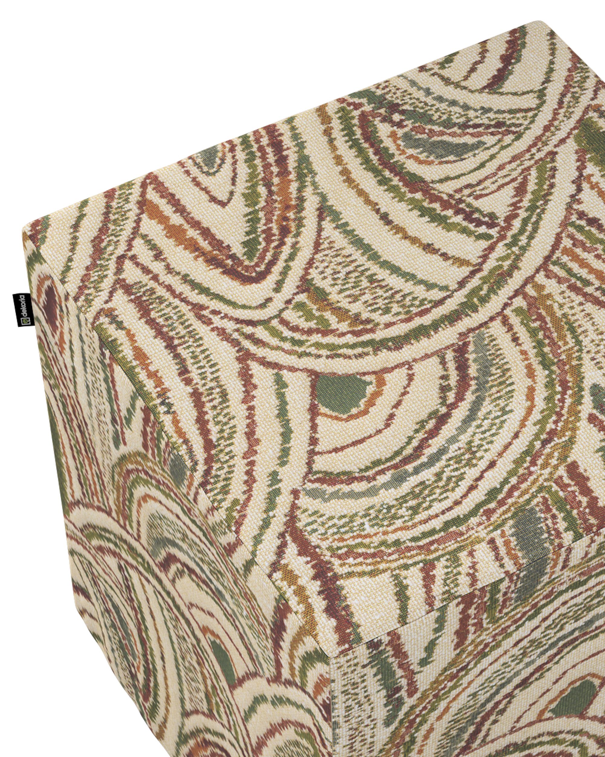 Pouf cube Nano couleur multicolore tissu tresse, à motifs (hover)