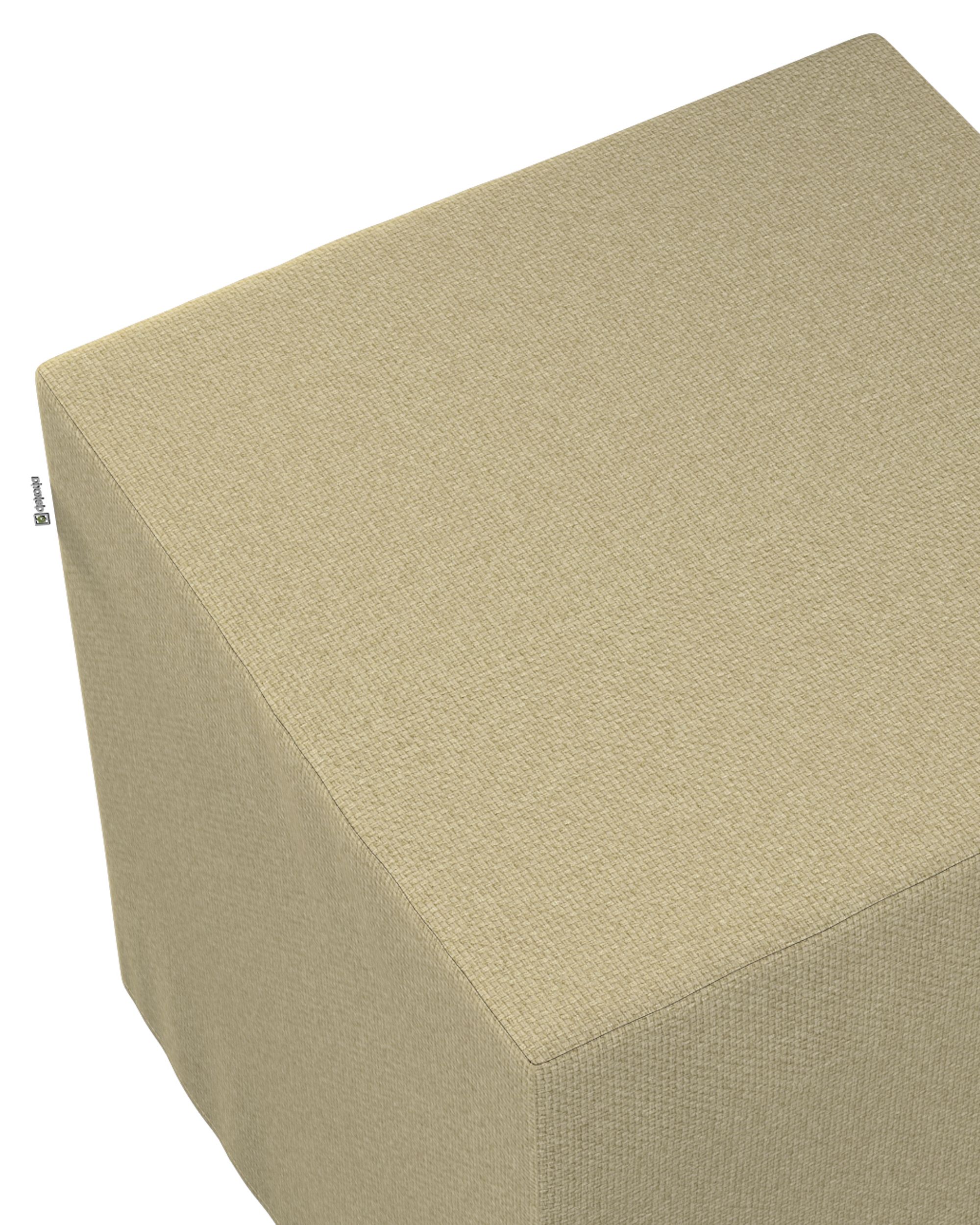 Pouf cube Nano couleur vert tissu tresse (hover)