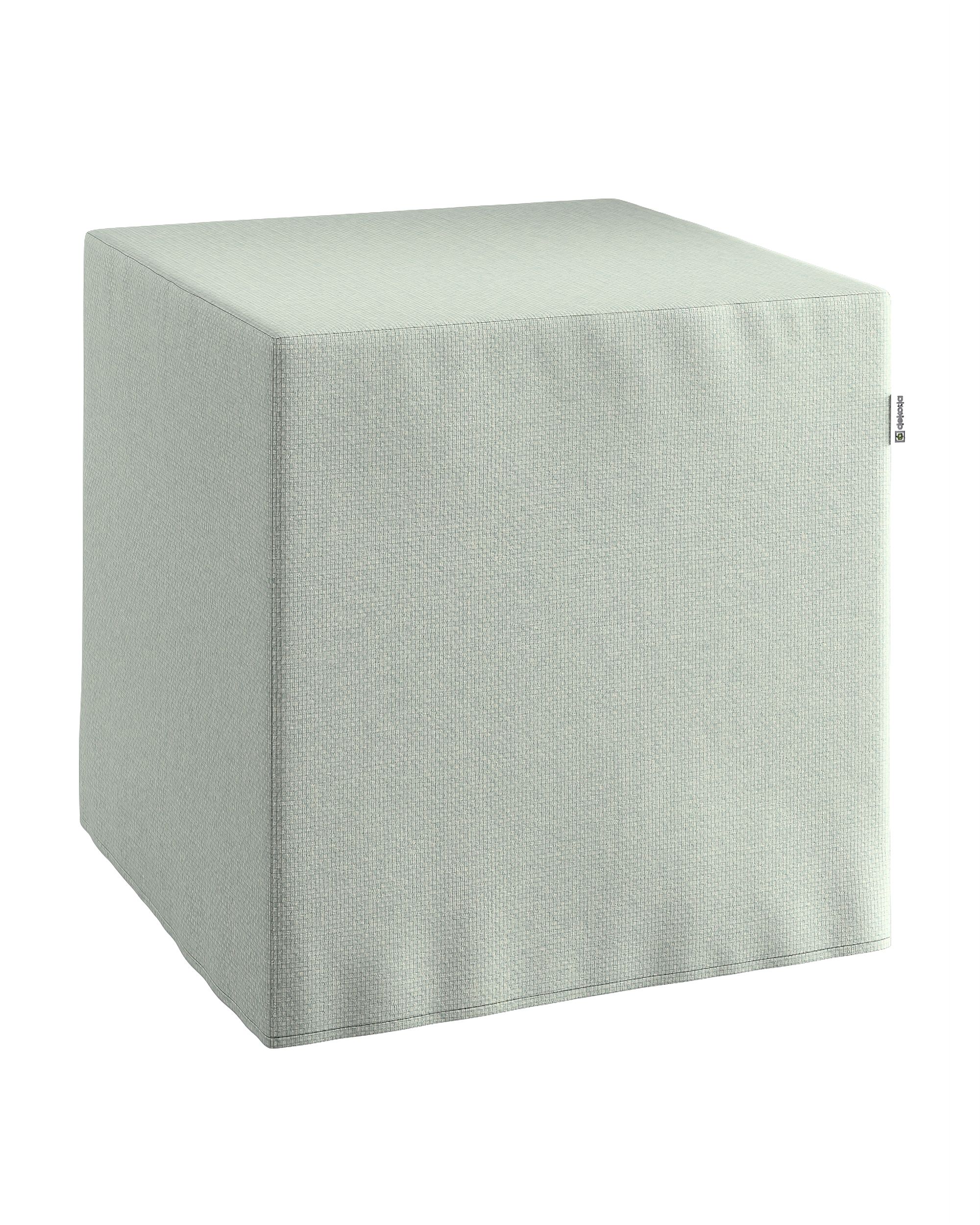 Pouf cube Nano couleur bleu tissu tresse